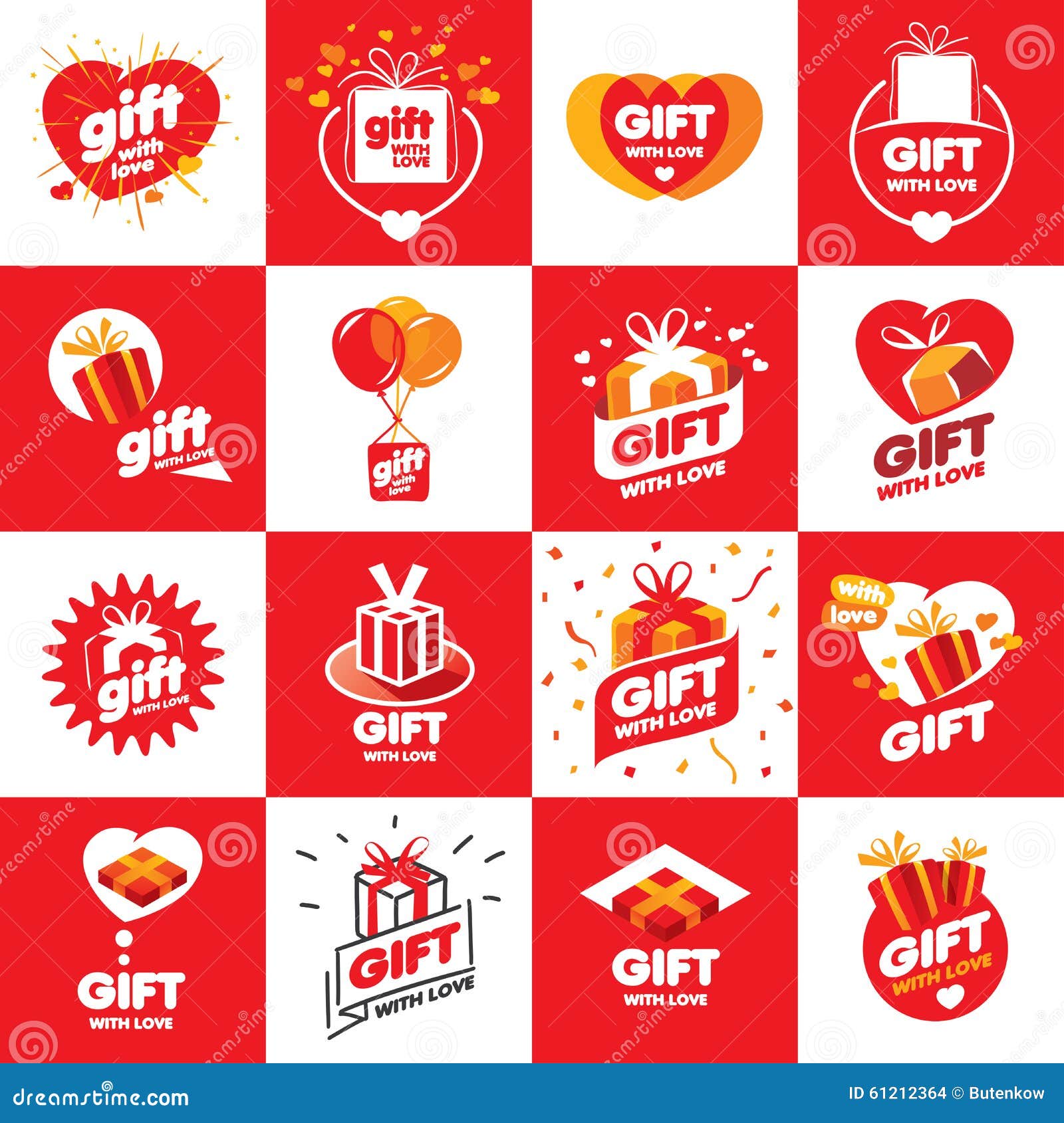 Collection of Vector Logos for Gifts Stock Vector Illustration of