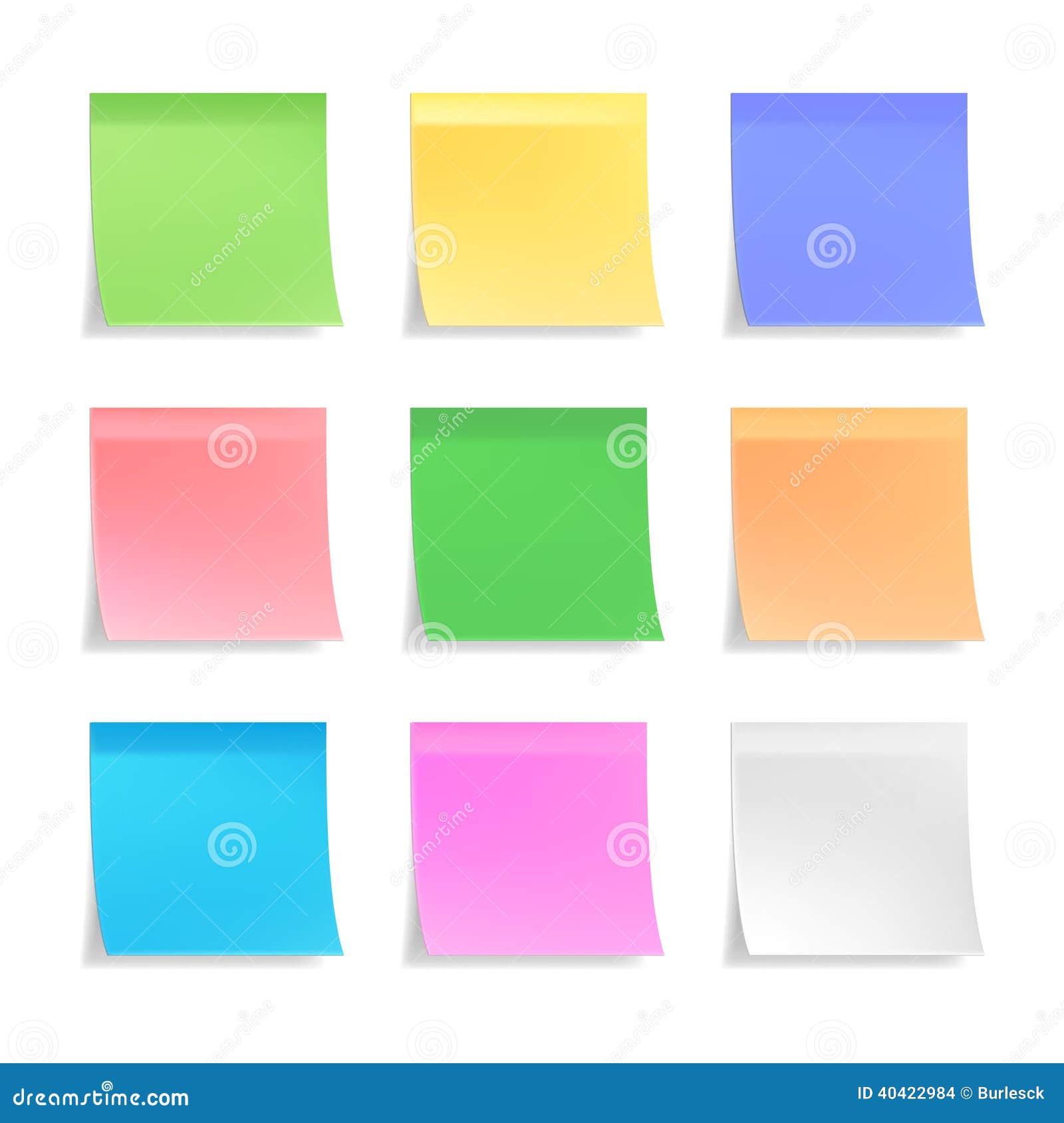 Different colorful sticky notes in pile on white Vector Image