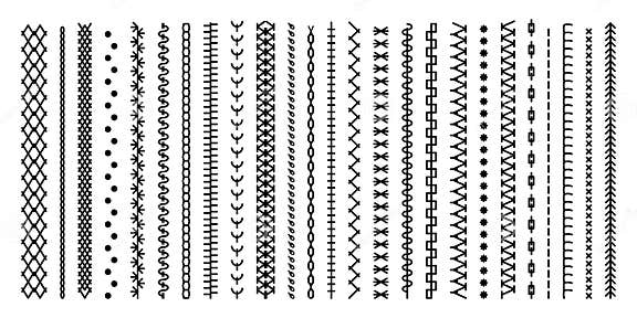Collection Stitch Patterns. Stock Vector - Illustration of isolated ...