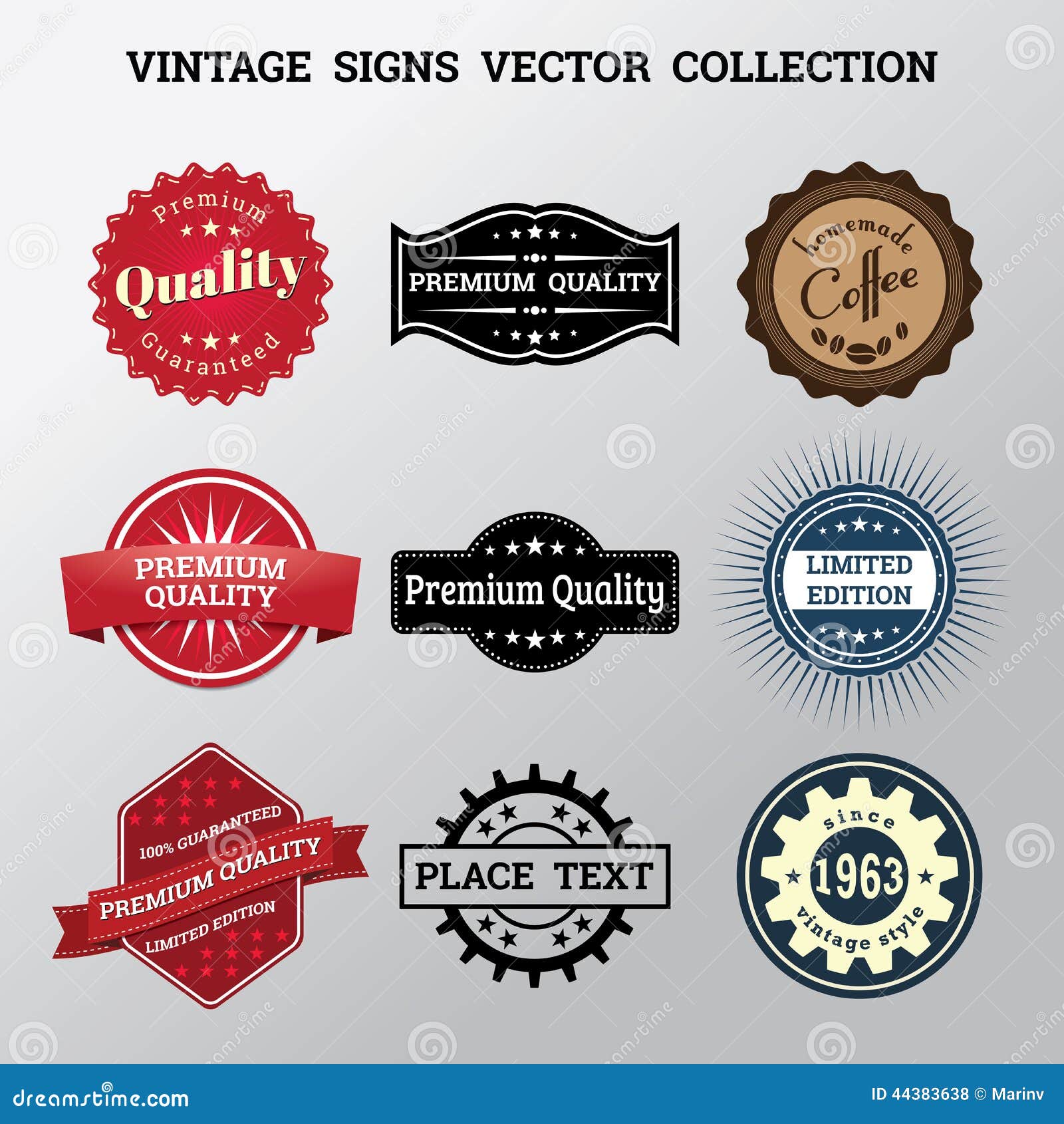 Collection of Vector Vintage Signs and Logos Stock Vector Illustration of logo, banner 44383638