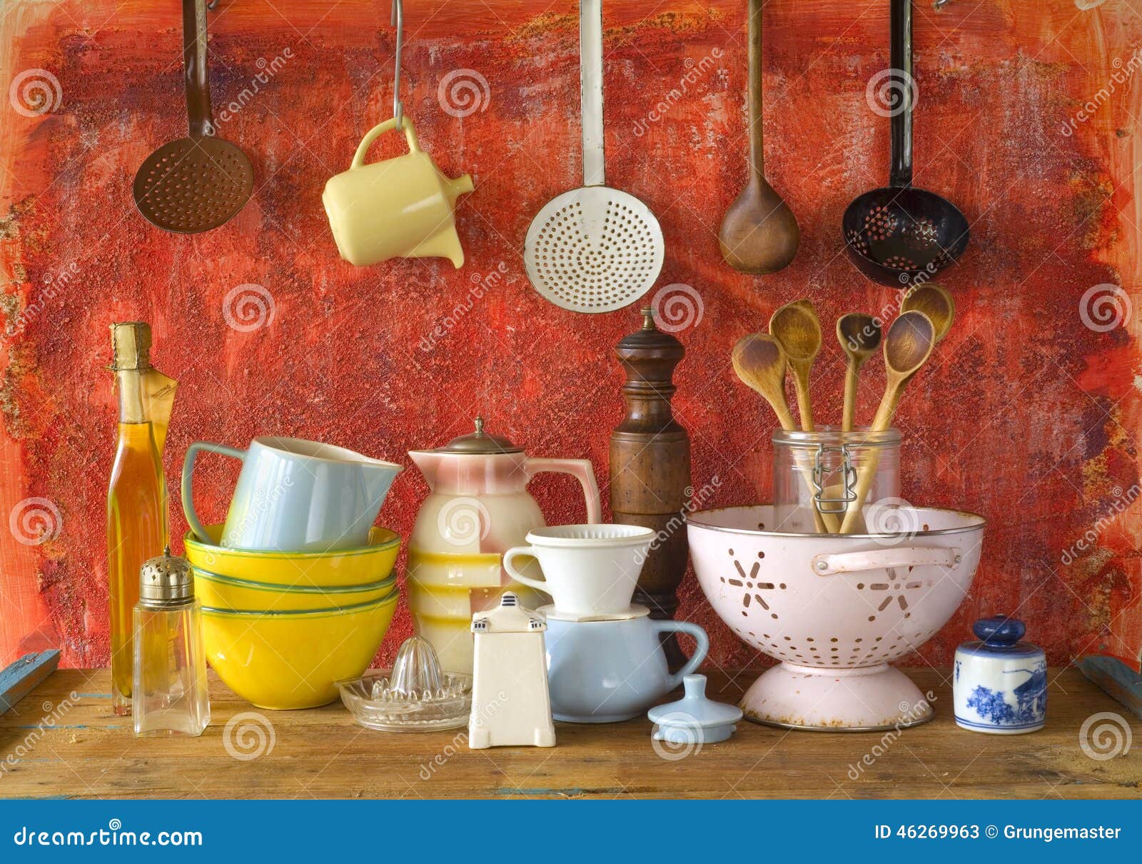 Collection of Vintage Kitchenware Stock Image Image of pepper
