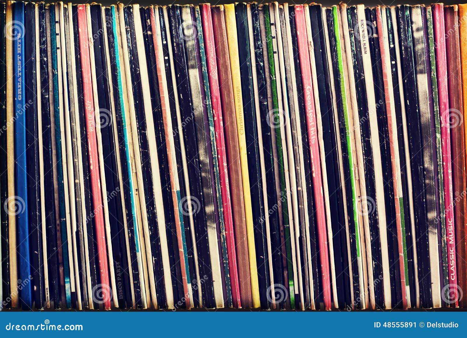 collection of vinyl records covers (dummy titles)