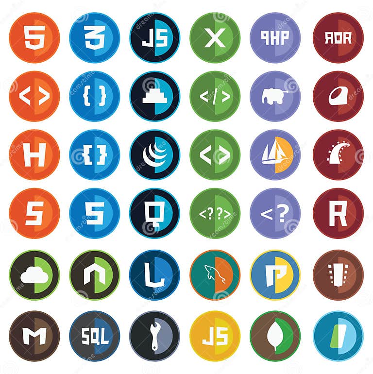 Collection of Web Development Shield Signs - Html5 Stock Vector ...