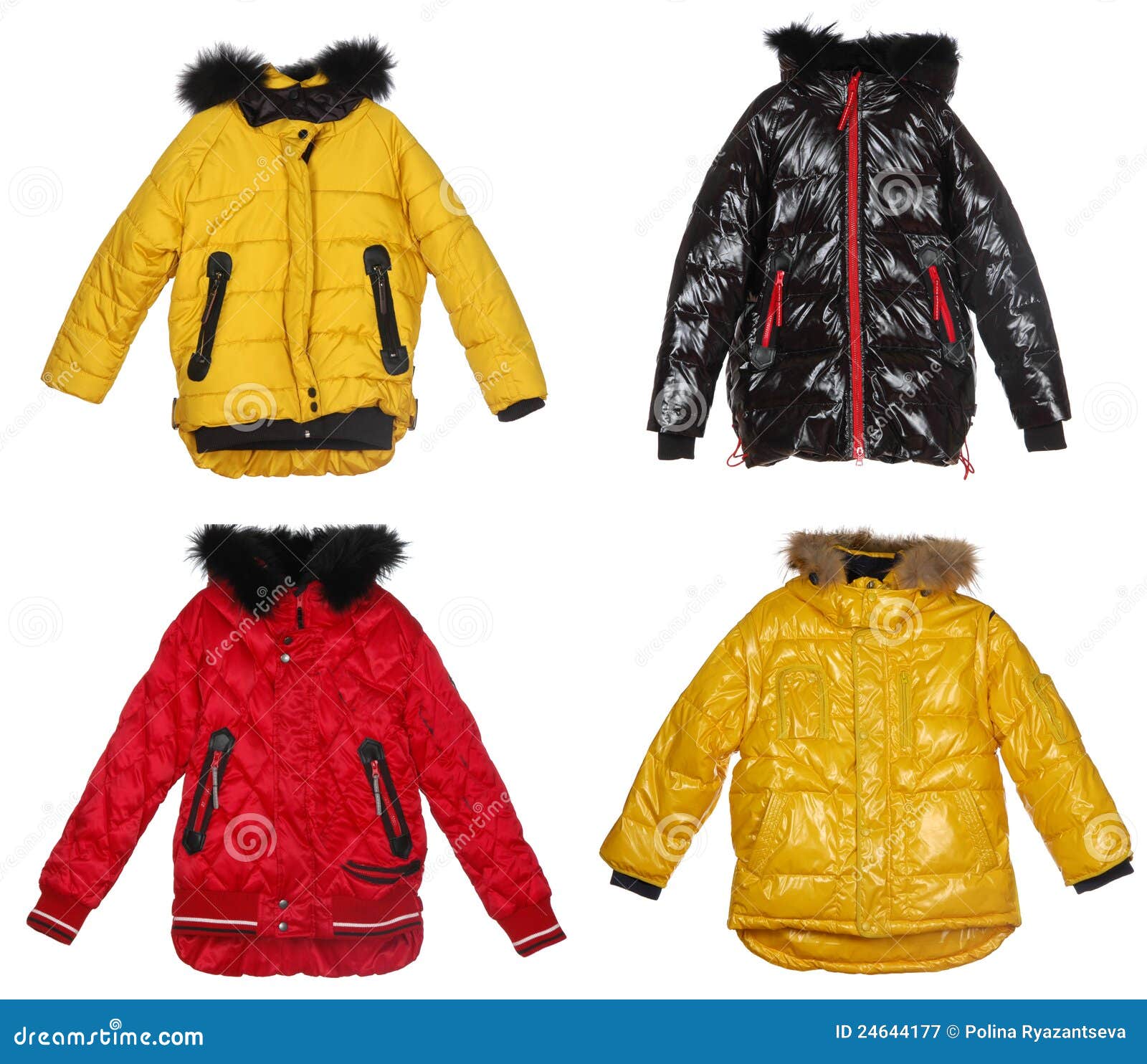 Collection of Winter Jackets Stock Image Image of hood, classic 24644177
