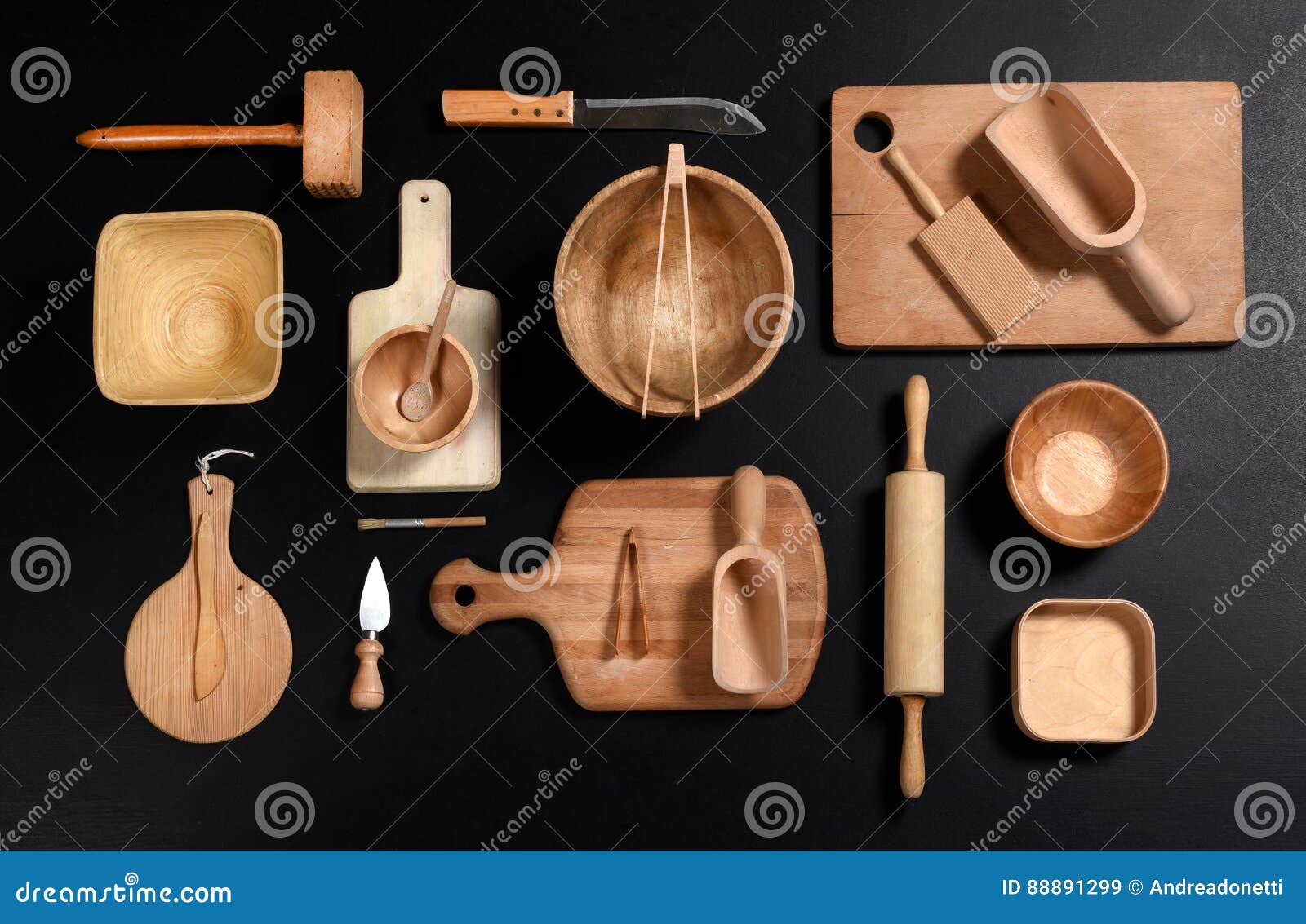 Collection of Wooden Kitchenware and Tools Stock Image   Image of ...