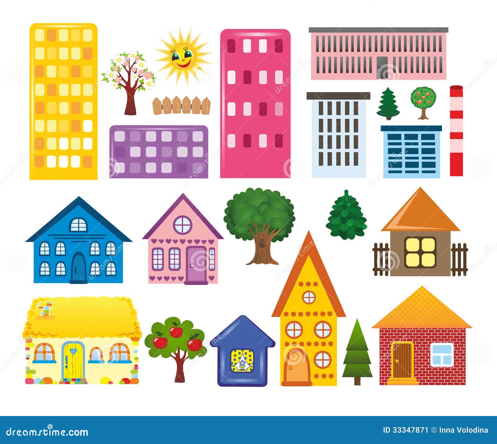 collections-of-different-houses-stock-illustration-illustration-of