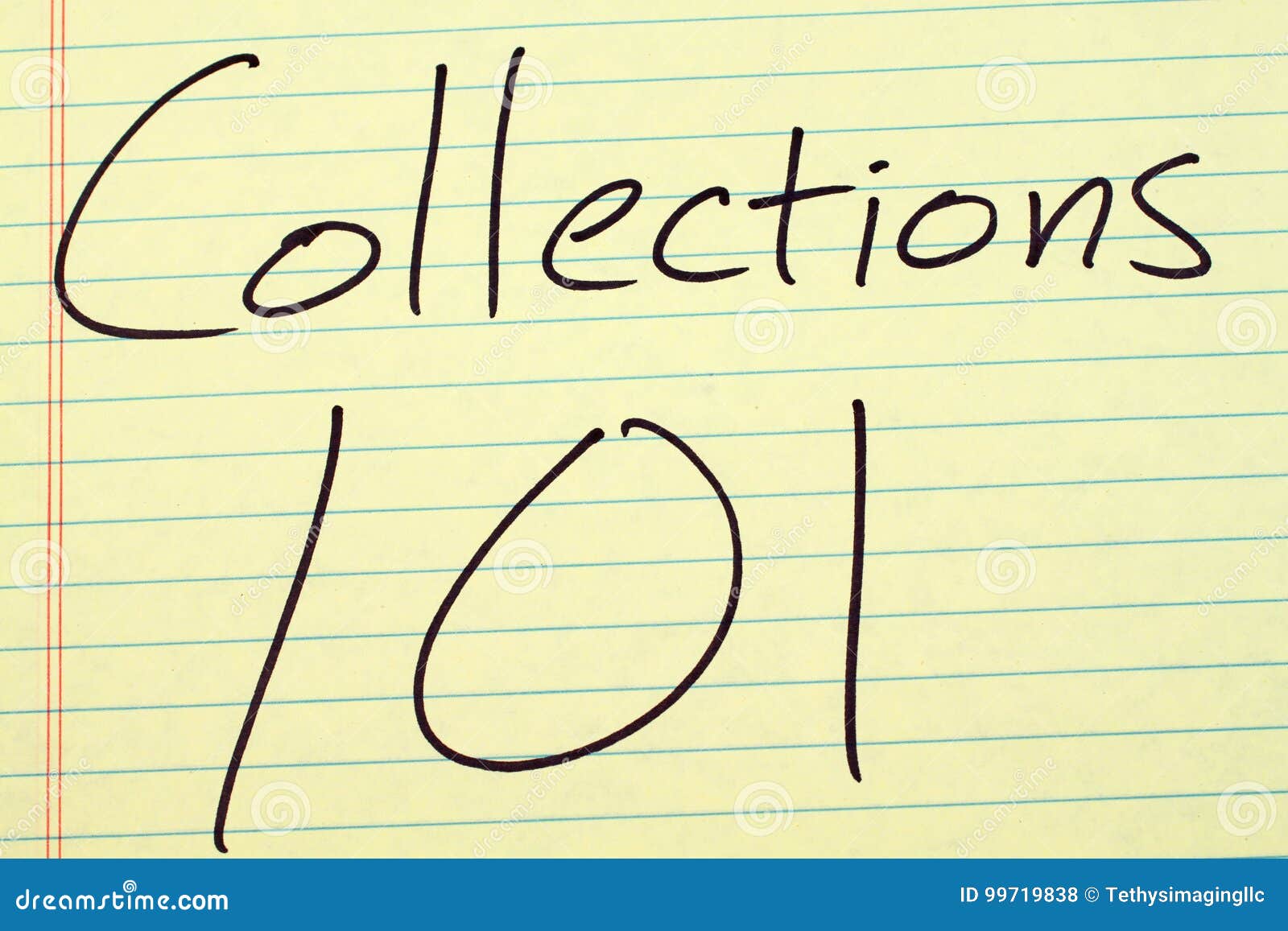 collections 101 on a yellow legal pad