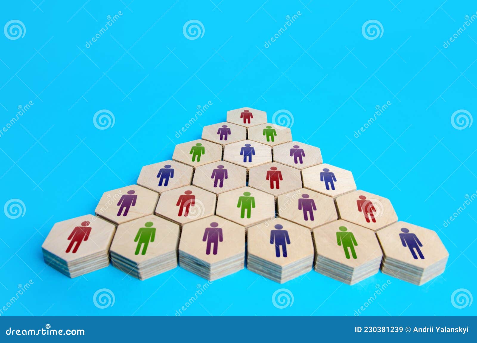 collective hierarchy gathering of people. hierarchical pyramid of the company. unity and diversity. multiculturalism. meritocracy