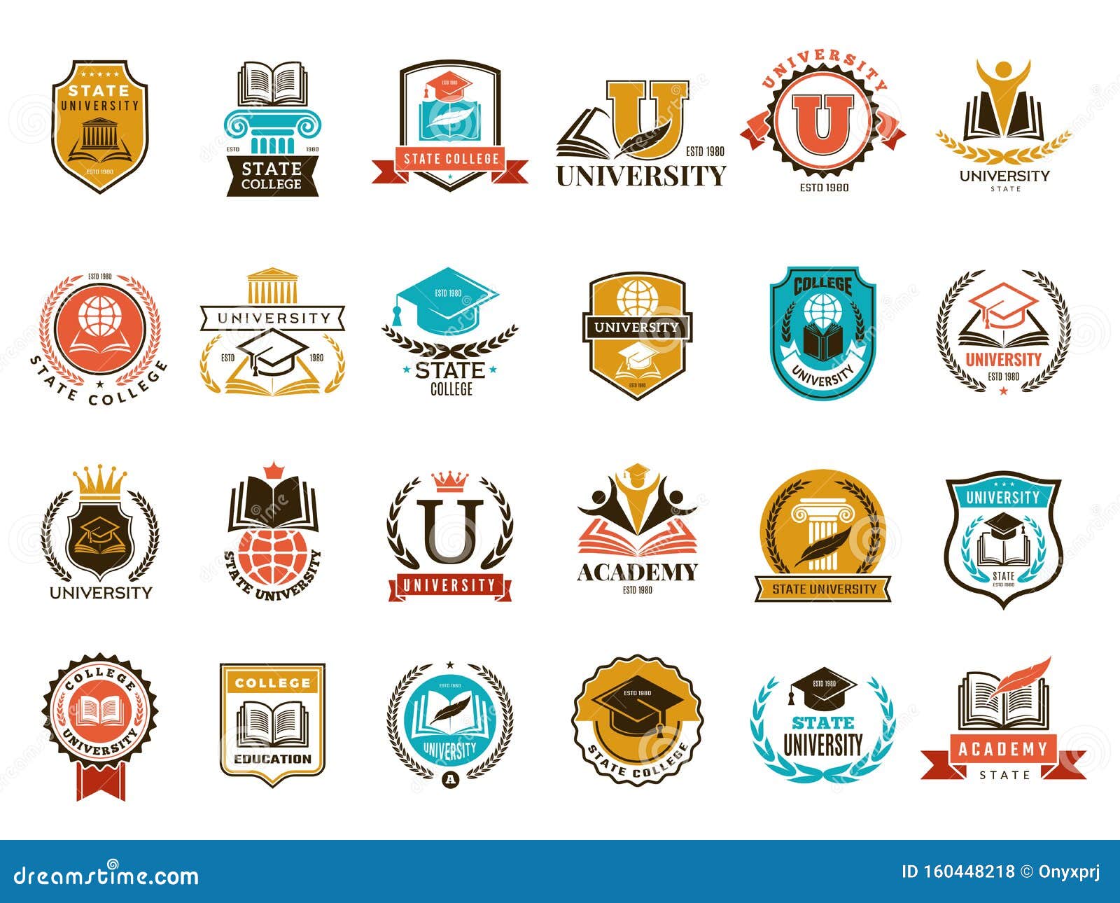 college emblem. school or university identity s badges and logo  collection