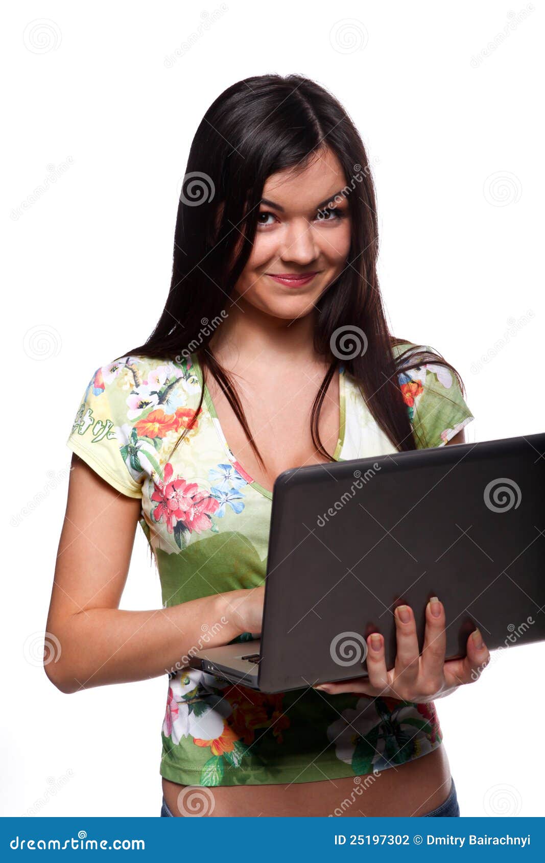 College girl with laptop stock photo. Image of internet - 25197302