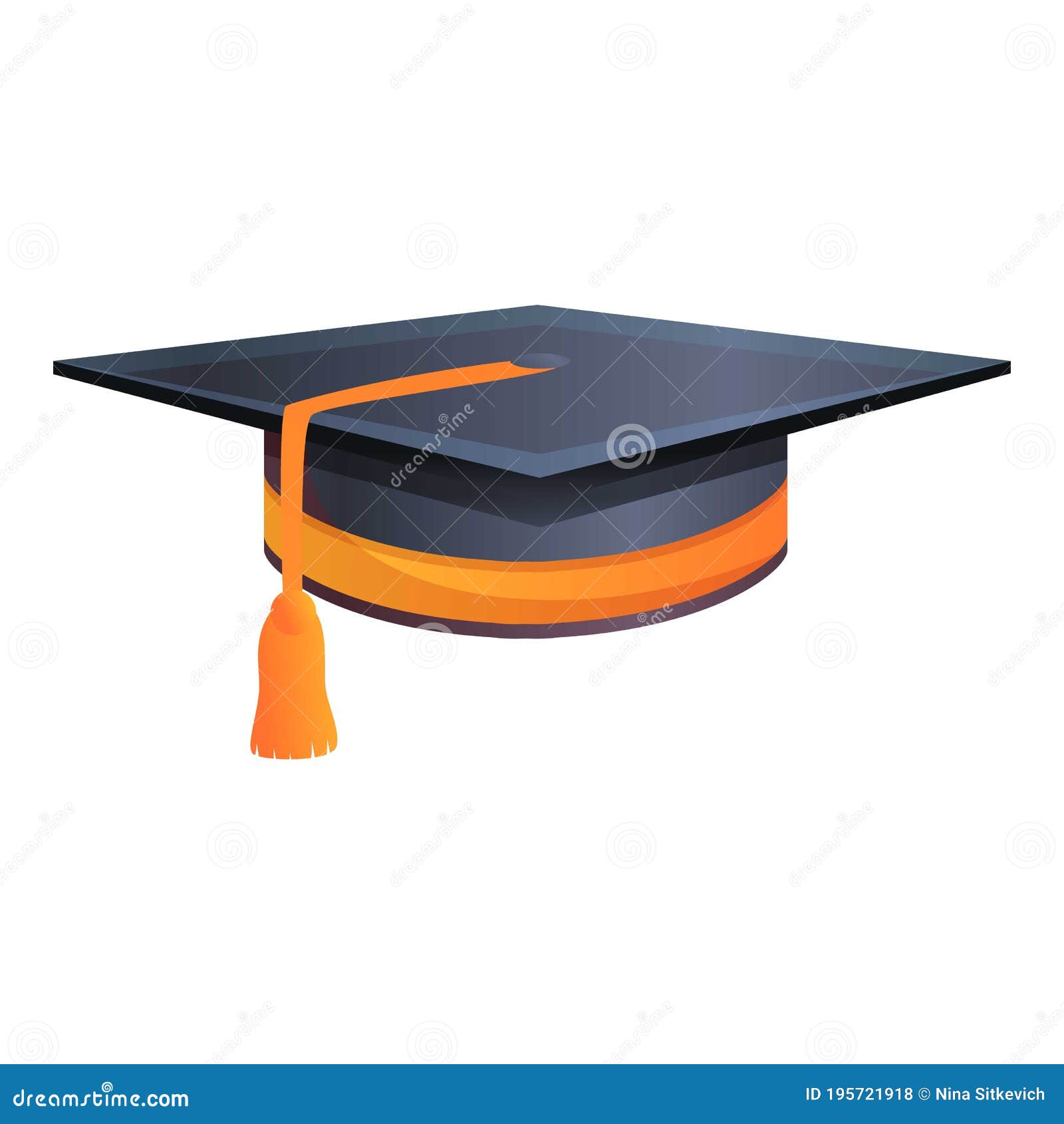 College Graduation Hat Icon, Cartoon Style Stock Vector - Illustration ...