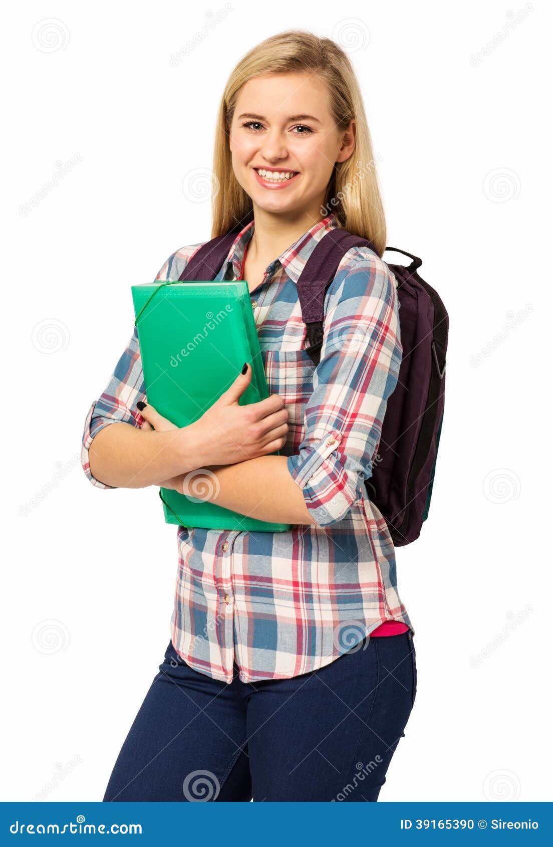 College Student Against White Background Stock Photo Image of beauty