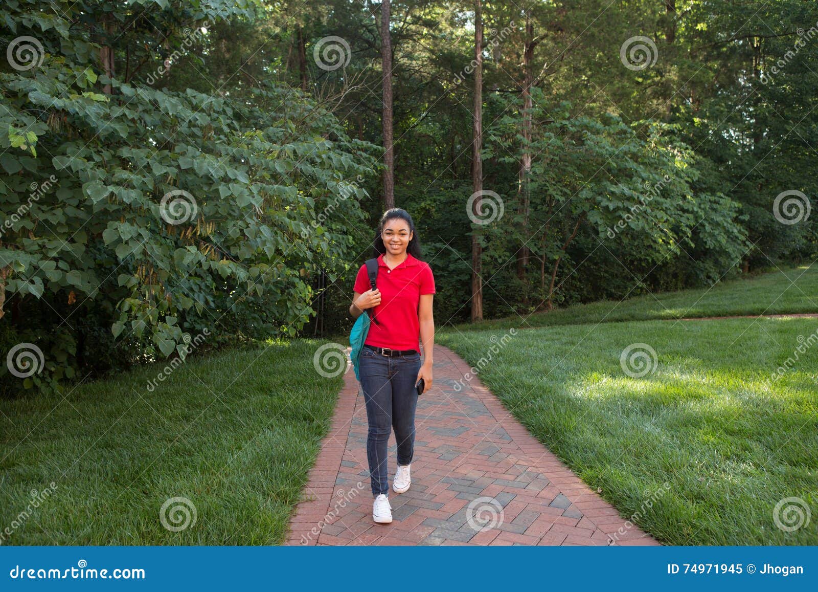 College Student With A Backpack Stock Image - Image of girl, lifestyle