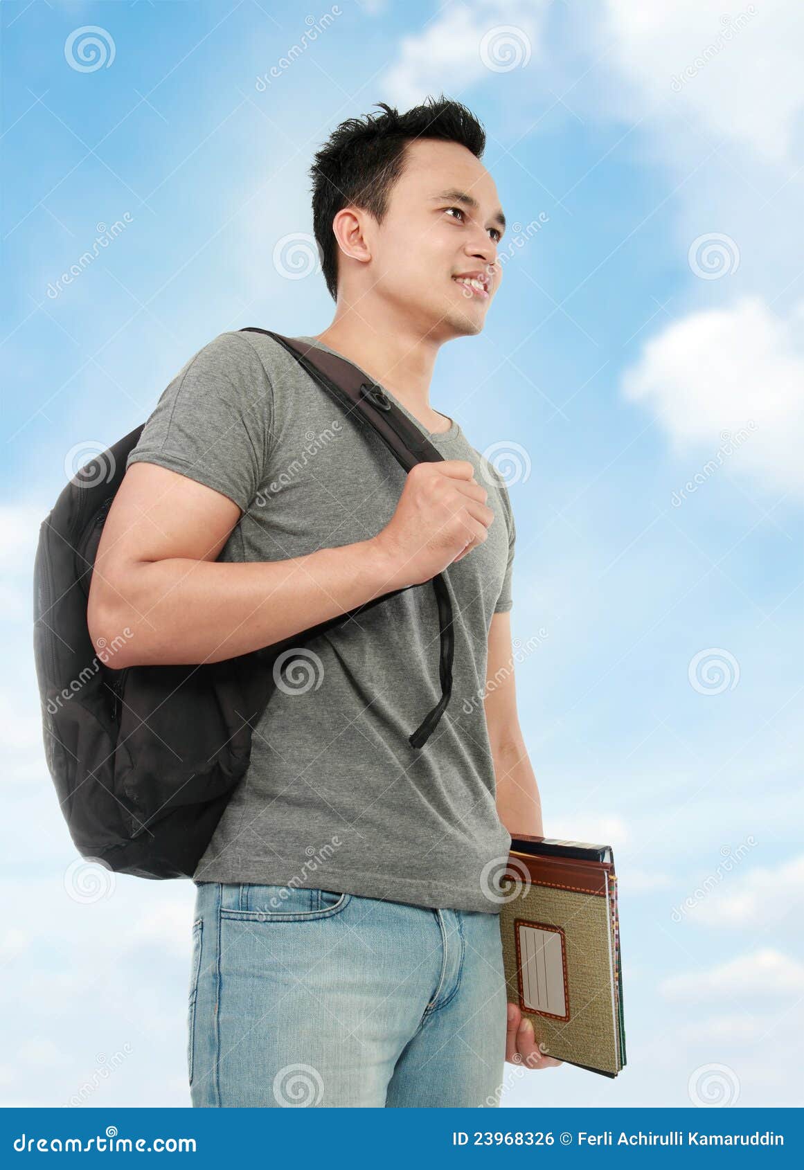 college student with book