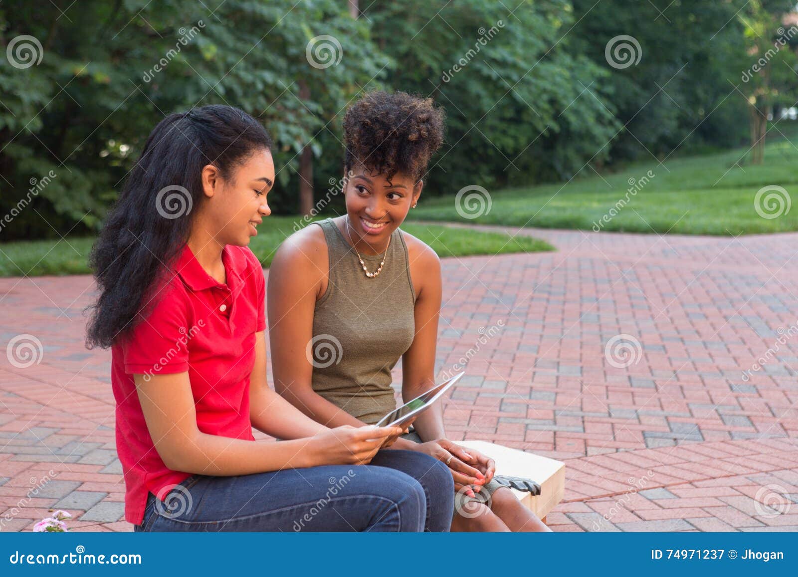 College Student with a Tablet Stock Image Image of girl, casual 74971237