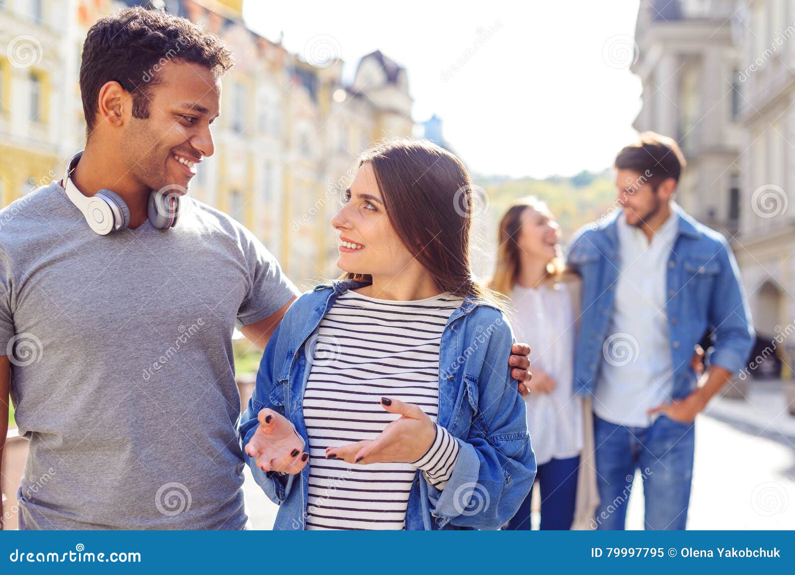 College Students Hanging Out On Campus Stock Image - Image of happiness