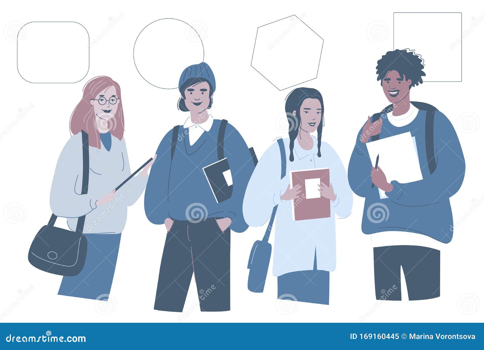 Download College Students. Vector Flat Illustration Stock Vector ...
