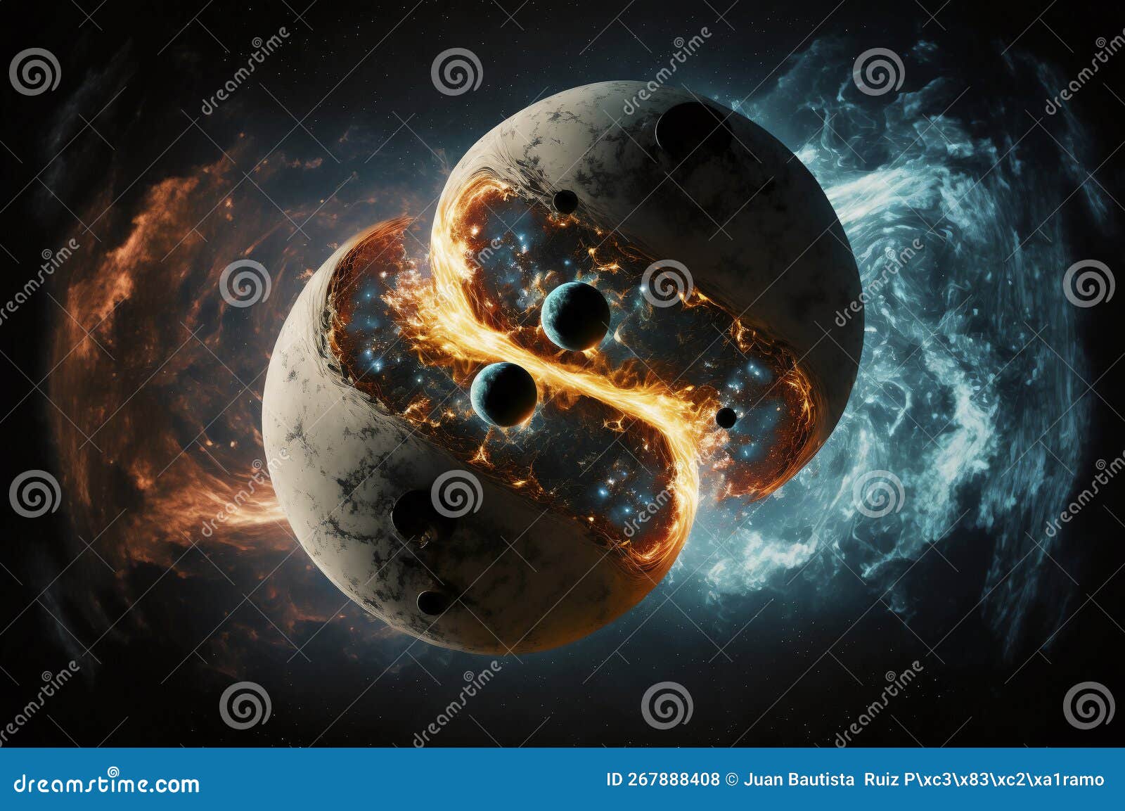 Collision of Two in Open Space. Created with Generative AI