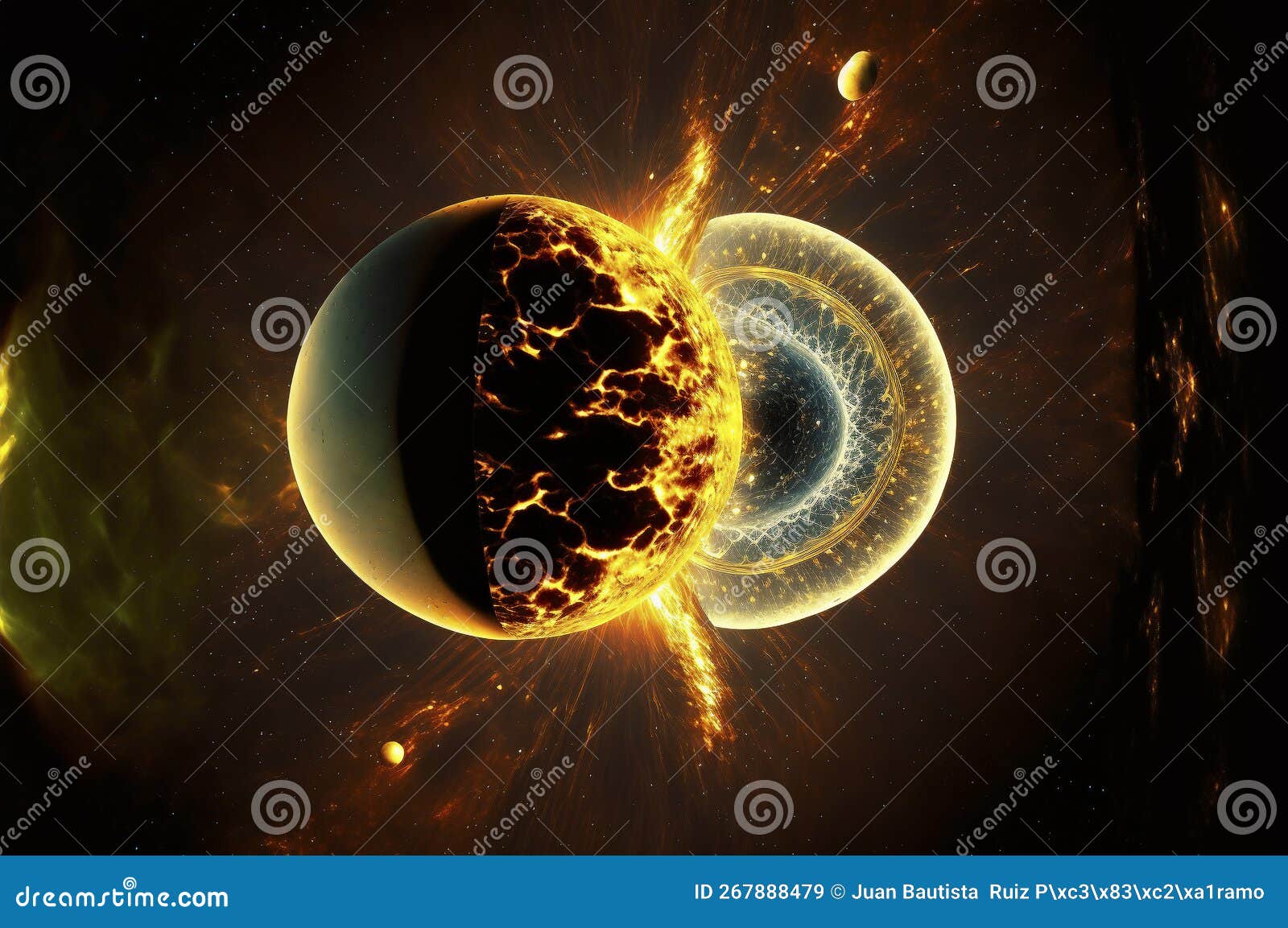 Collision of Two in Open Space. Created with Generative AI