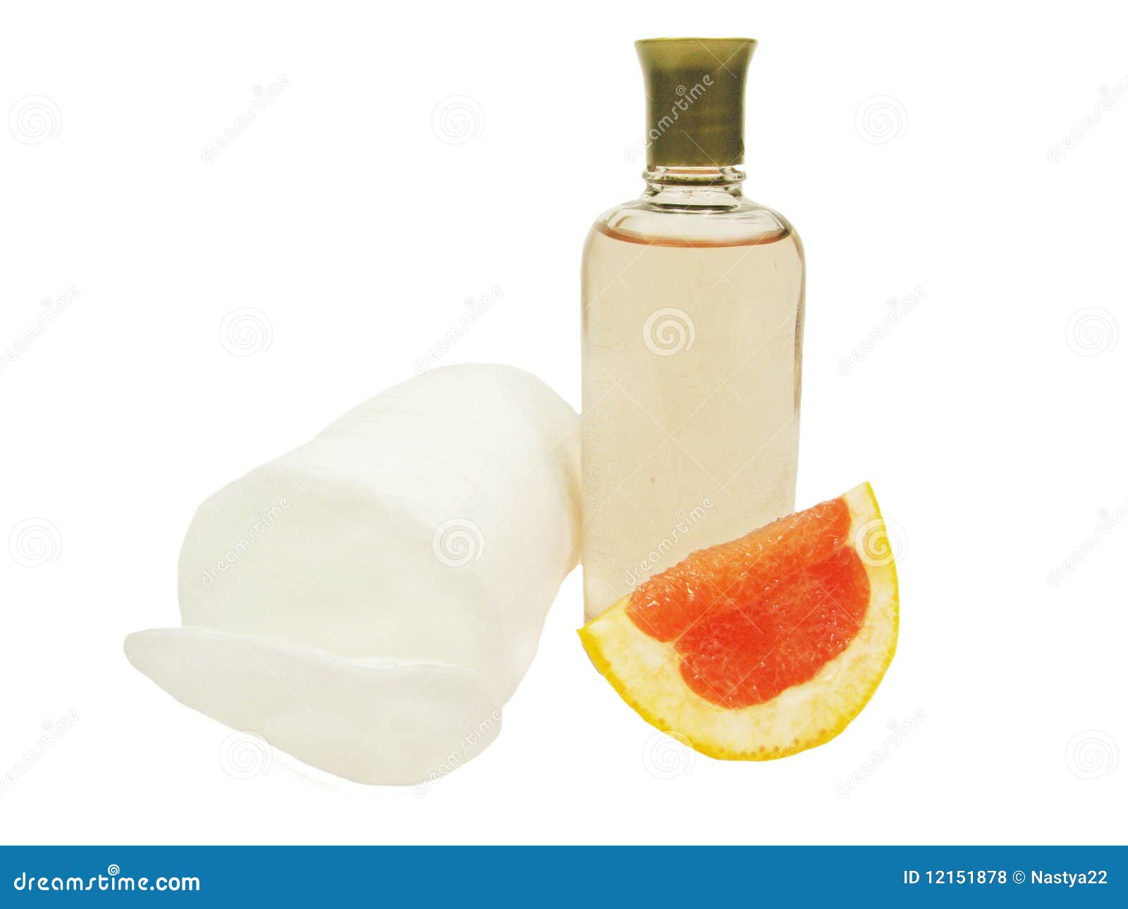 Cologne Bottle with Cotton Pads Stock Photo Image of beauty, isolated
