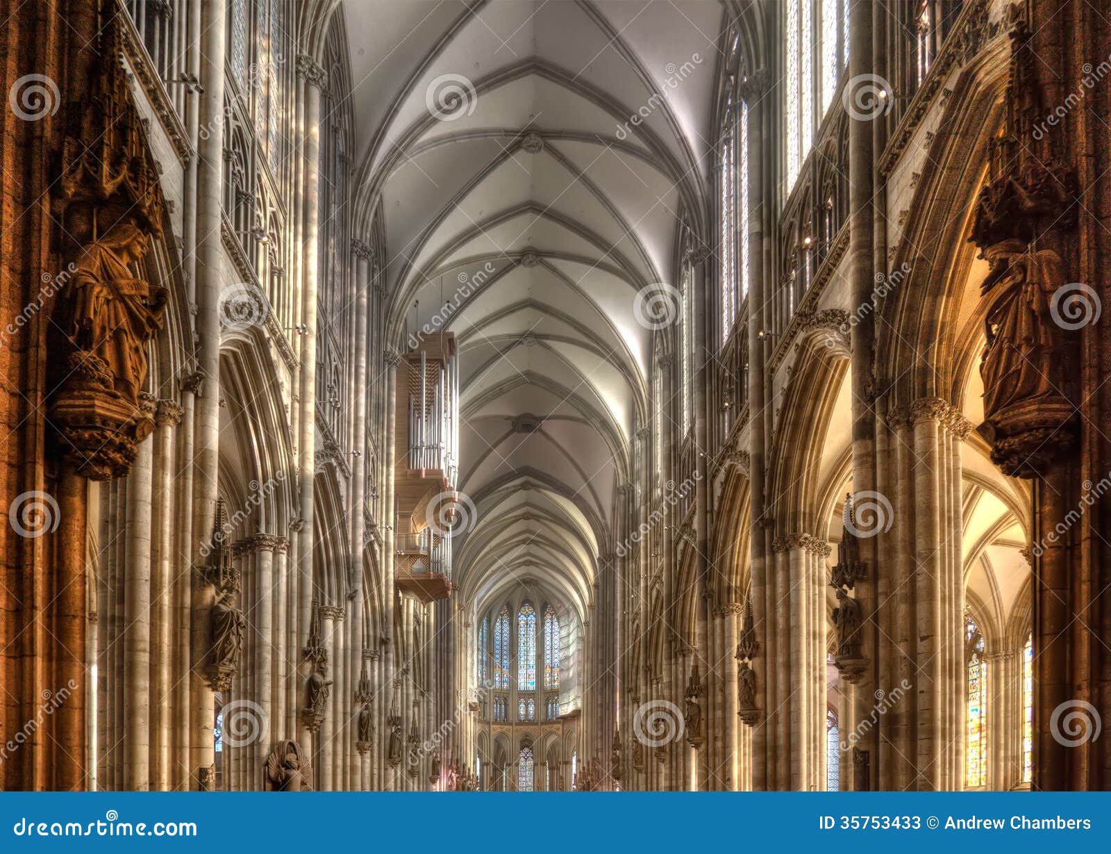 Cologne Cathedral Interior Vault Stock Image Image Of