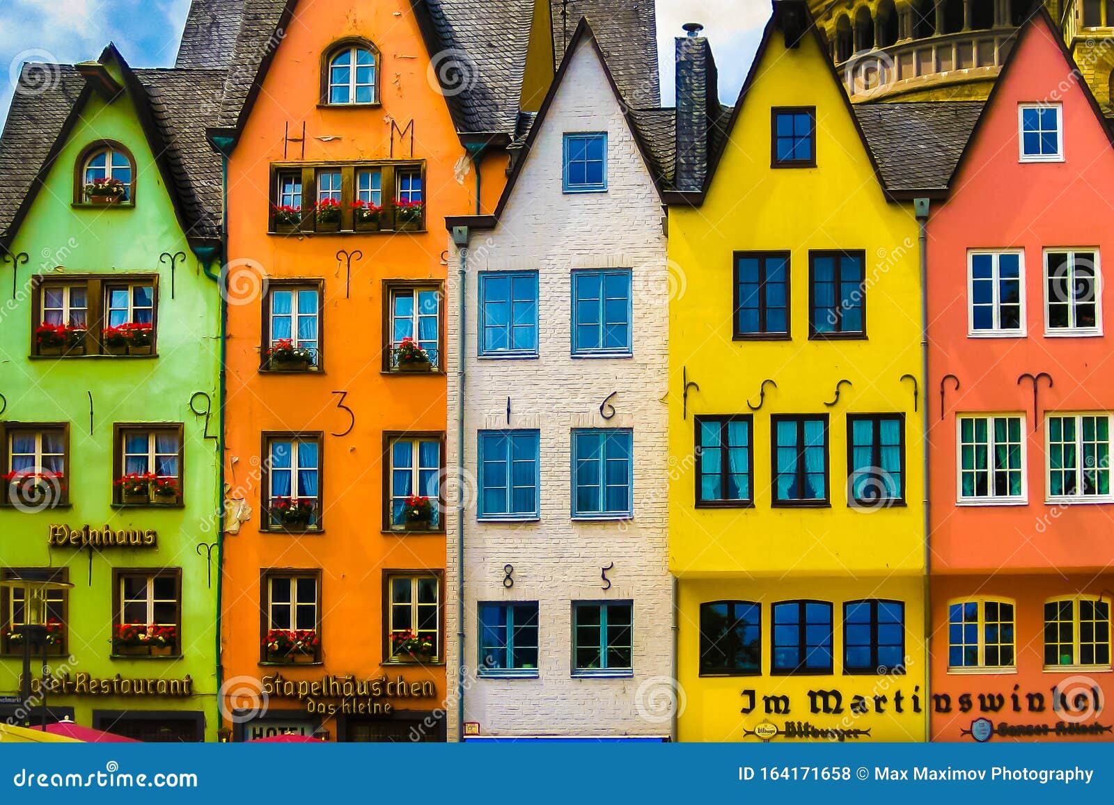 Cologne, Germany Colourful Medieval Houses Downtown Cologne Germany