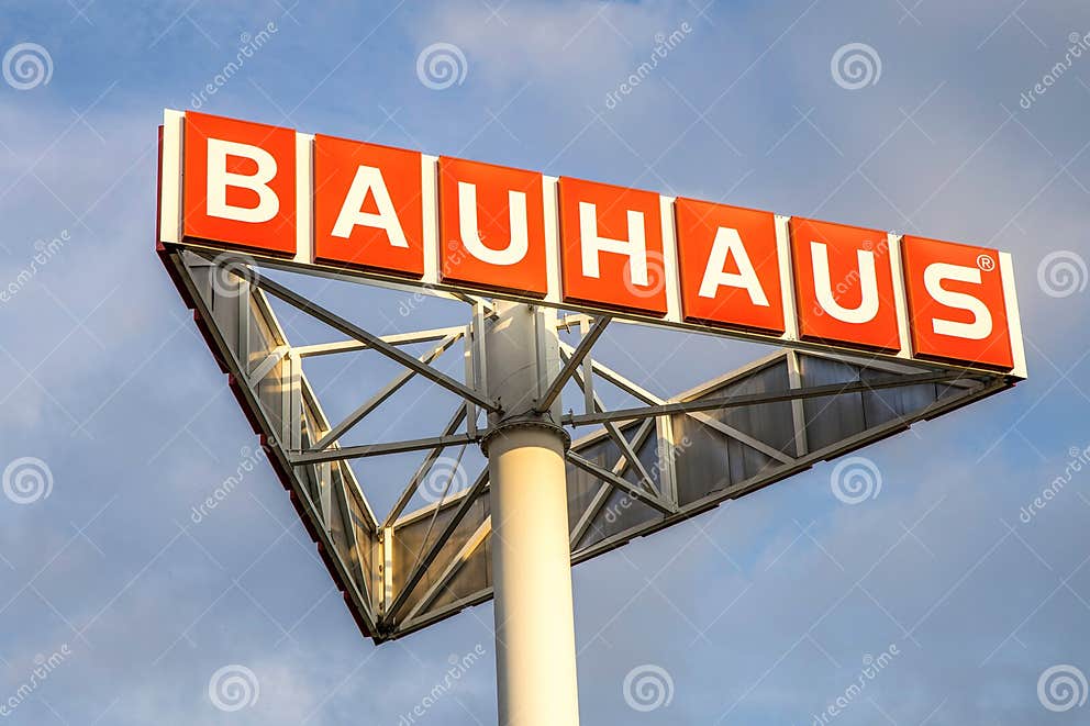 Cologne, Germany July 21, 2023 Big BAUHAUS Logo on a BAUHAUS Market