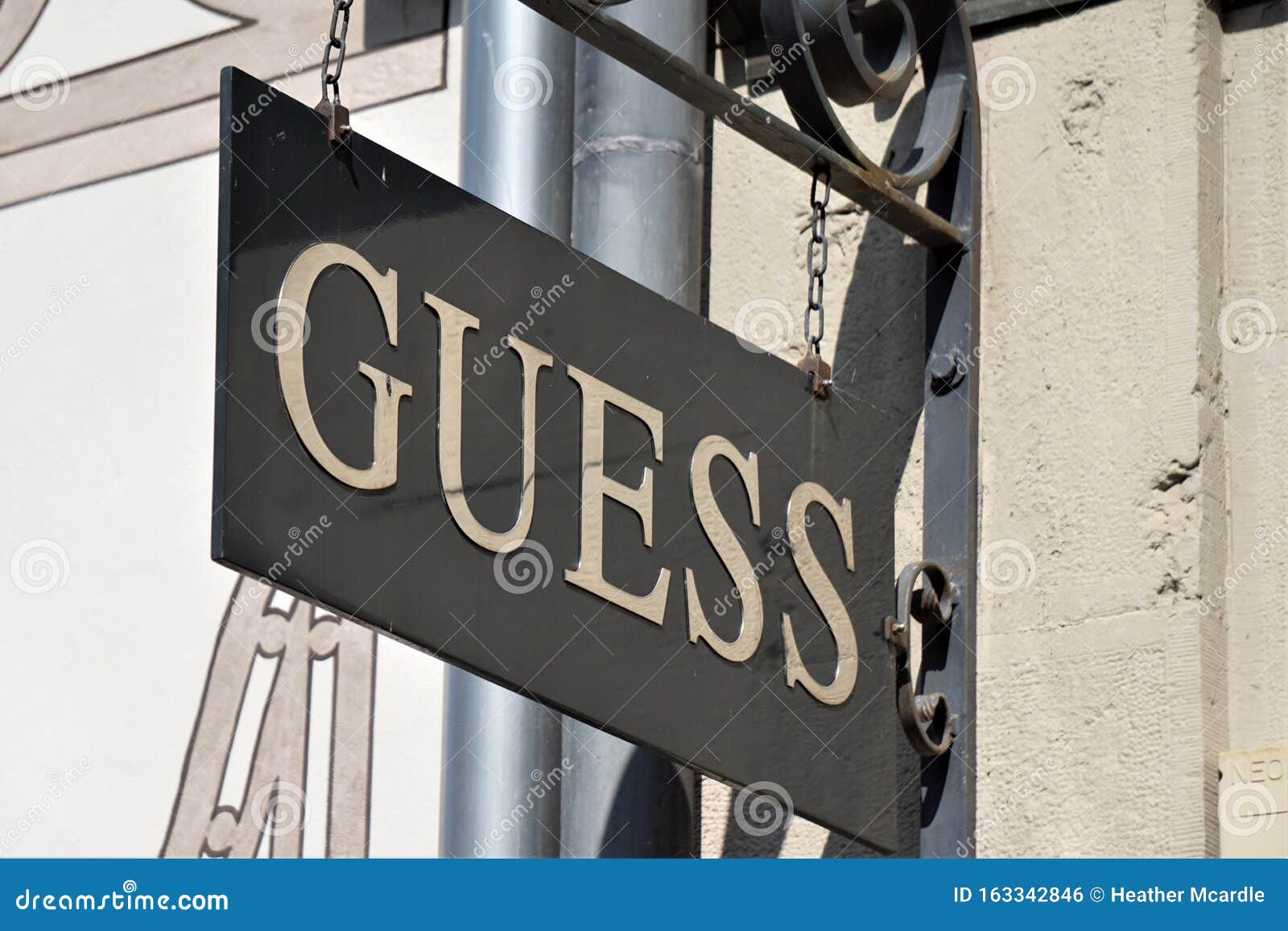Guess Brand Name Sign Hanging on Building Exterior Editorial Photo ...