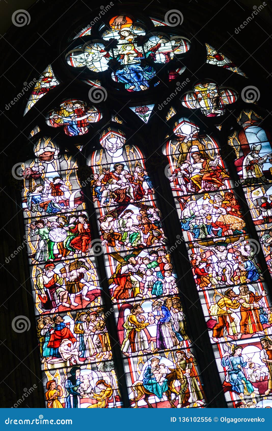 Catholic Cologne Cathedral Interior Detais Germany