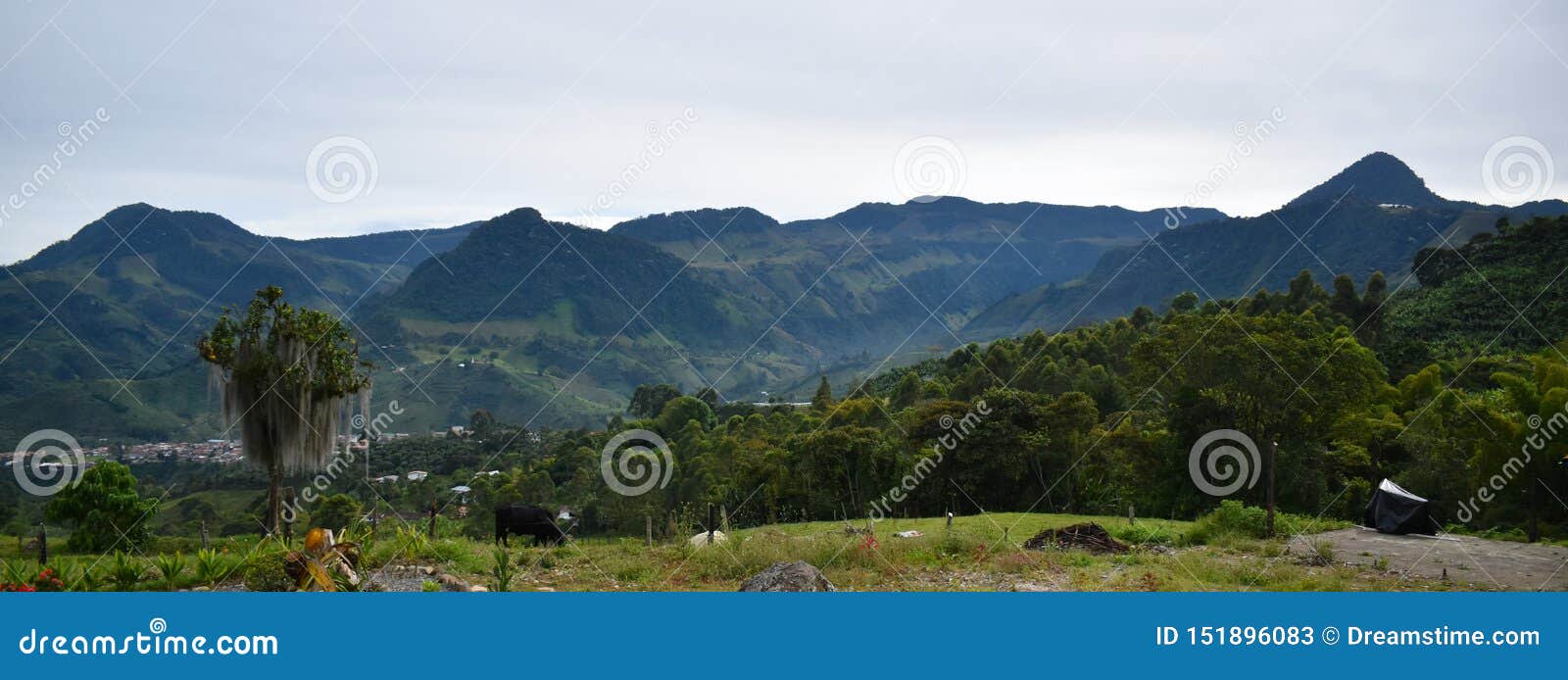 Colombia Countryside Wide With Farm Stock Image Image Of