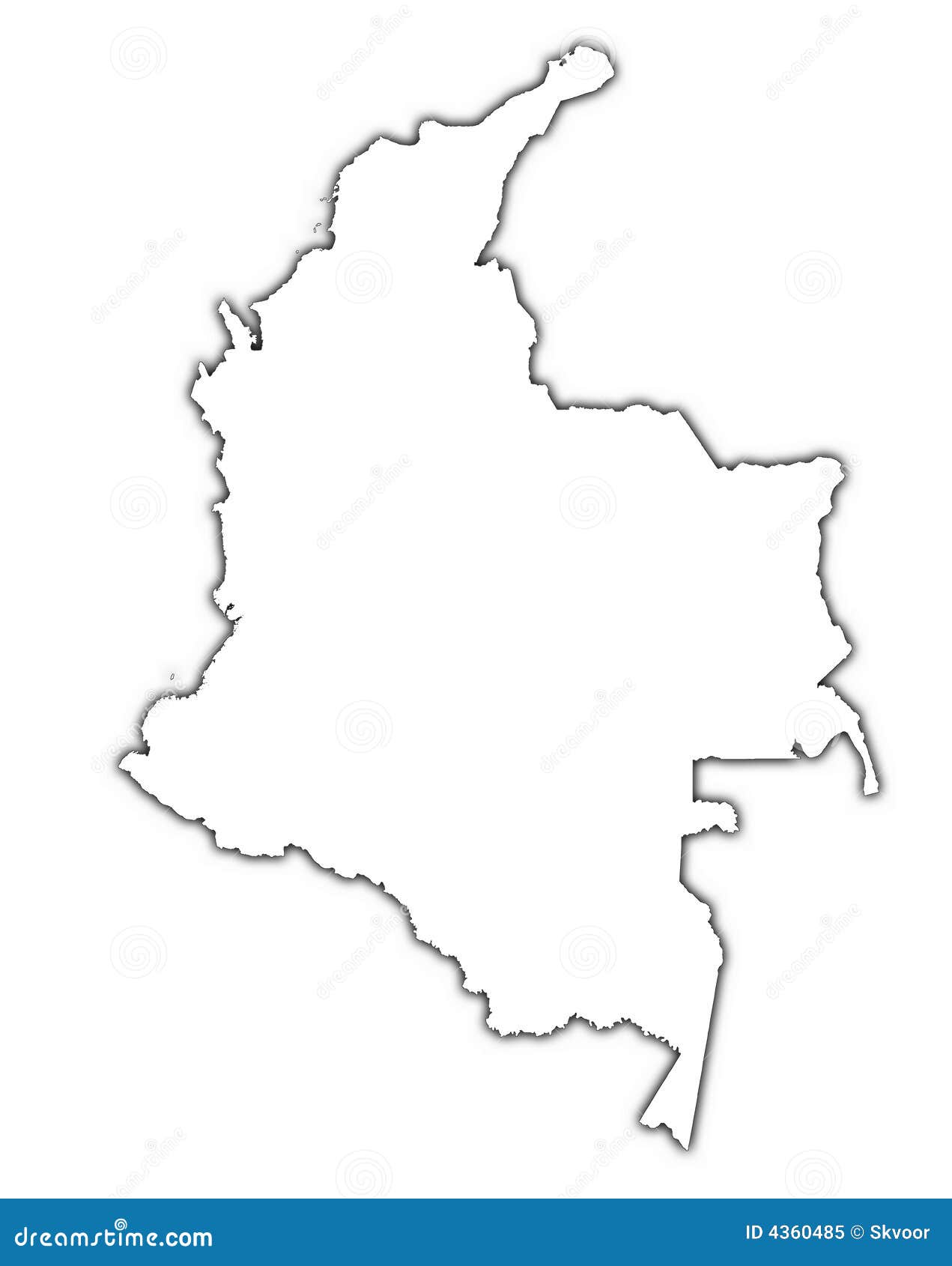 Colombia Outline Map Stock Illustration Illustration Of Boundaries