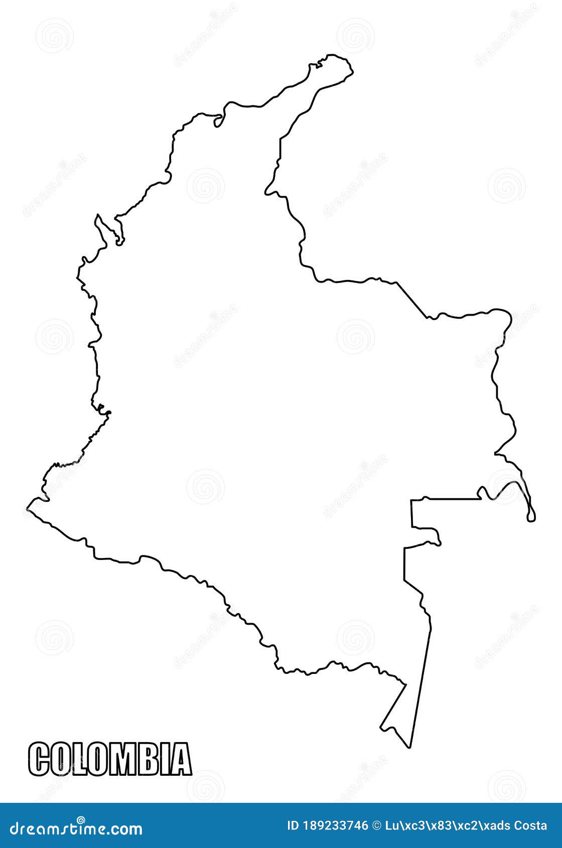 Colombia Outline Map Stock Illustration Illustration Of Patriotism