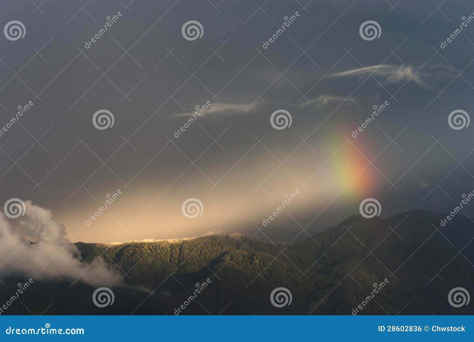colombia - rainbow over the rainforest in the sierra nevada de santa marta