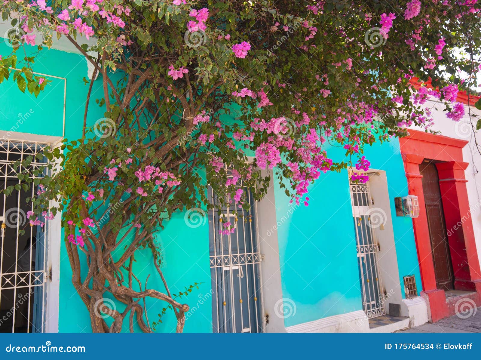 colombia, scenic colorful streets of cartagena in historic getsemani district near walled city ciudad amurallada