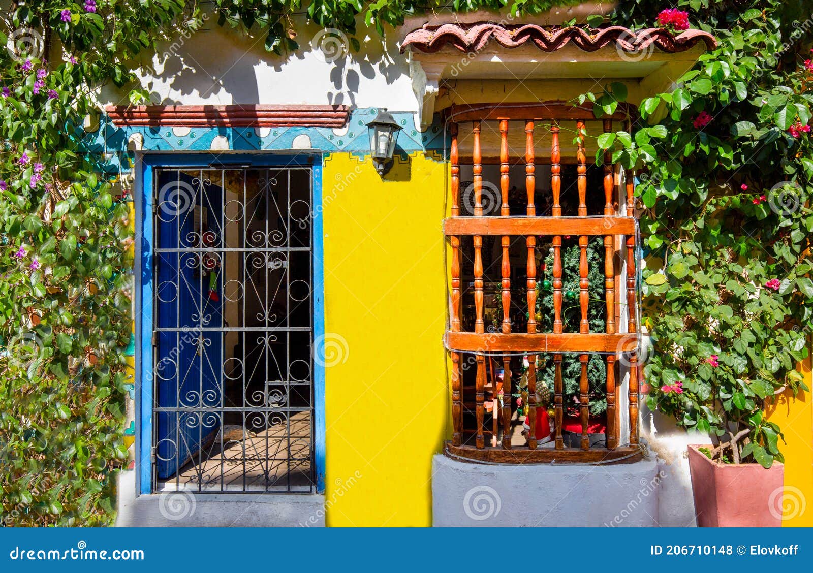 colombia, scenic colorful streets of cartagena in historic getsemani district near walled city, ciudad amurallada