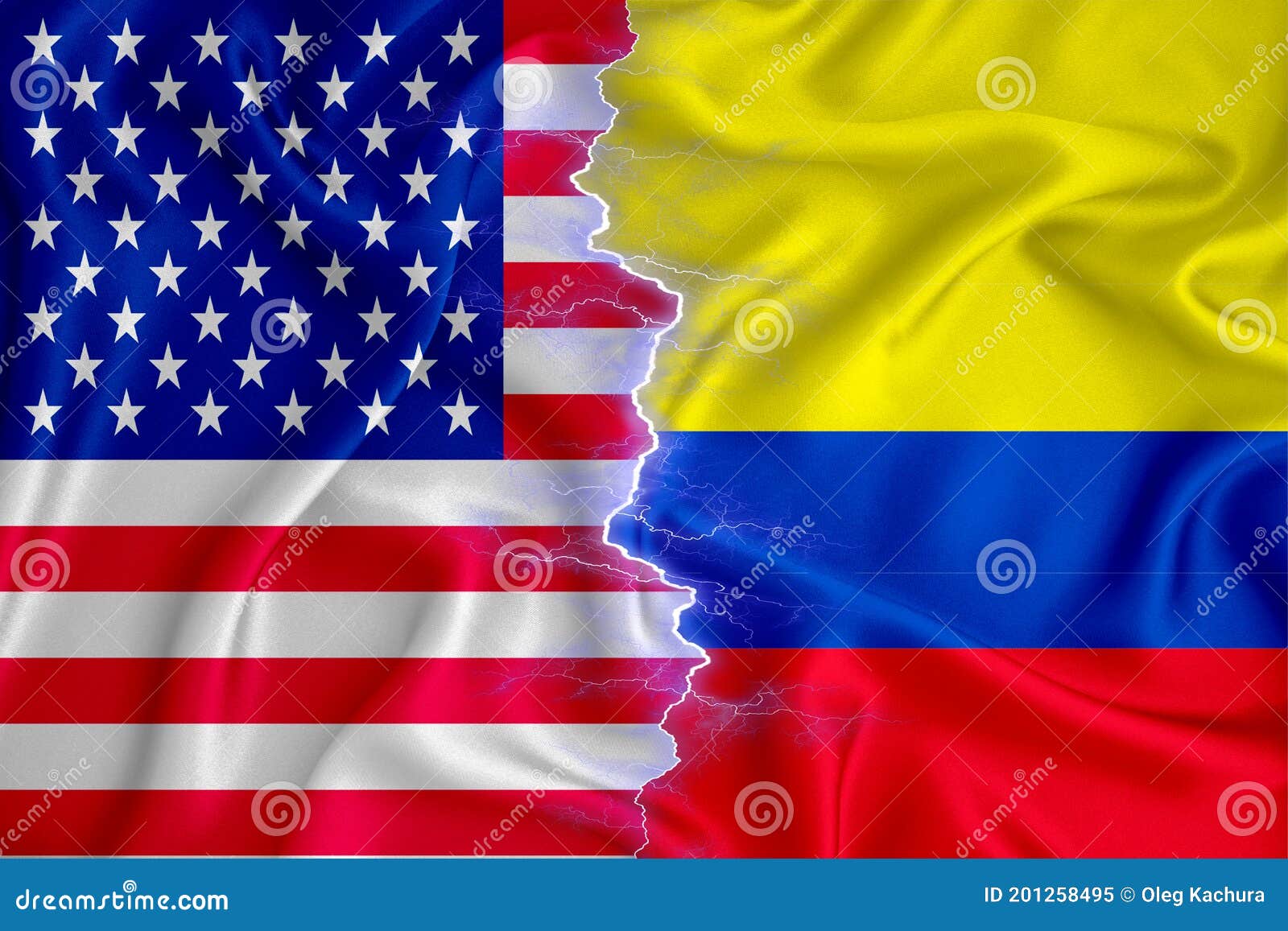 Colombia and US Flag on Zipper Crossed Textured Fabric. the Concept of  Cooperation between the Two Countries Stock Image - Image of friendship,  cooperation: 201258495