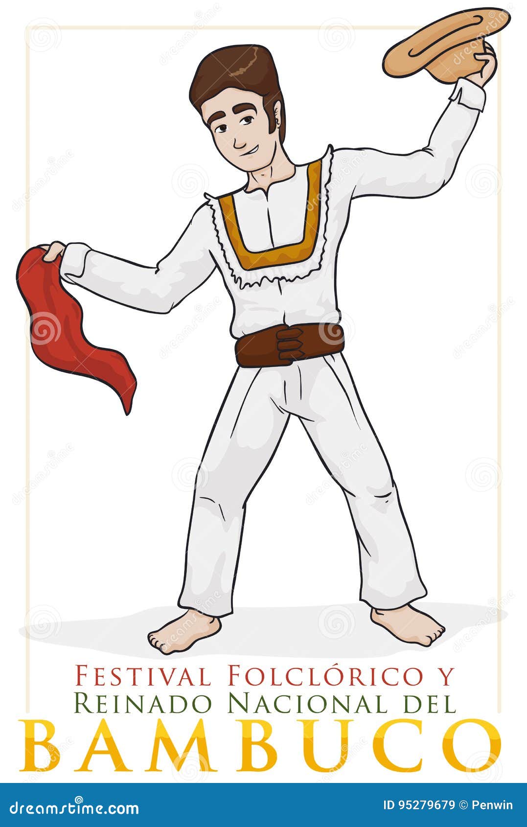 Colombian Dancer Performing Bambuco Dance with Hat and Kerchief, Vector  Illustration Stock Vector - Illustration of exposition, kerchief: 95279679