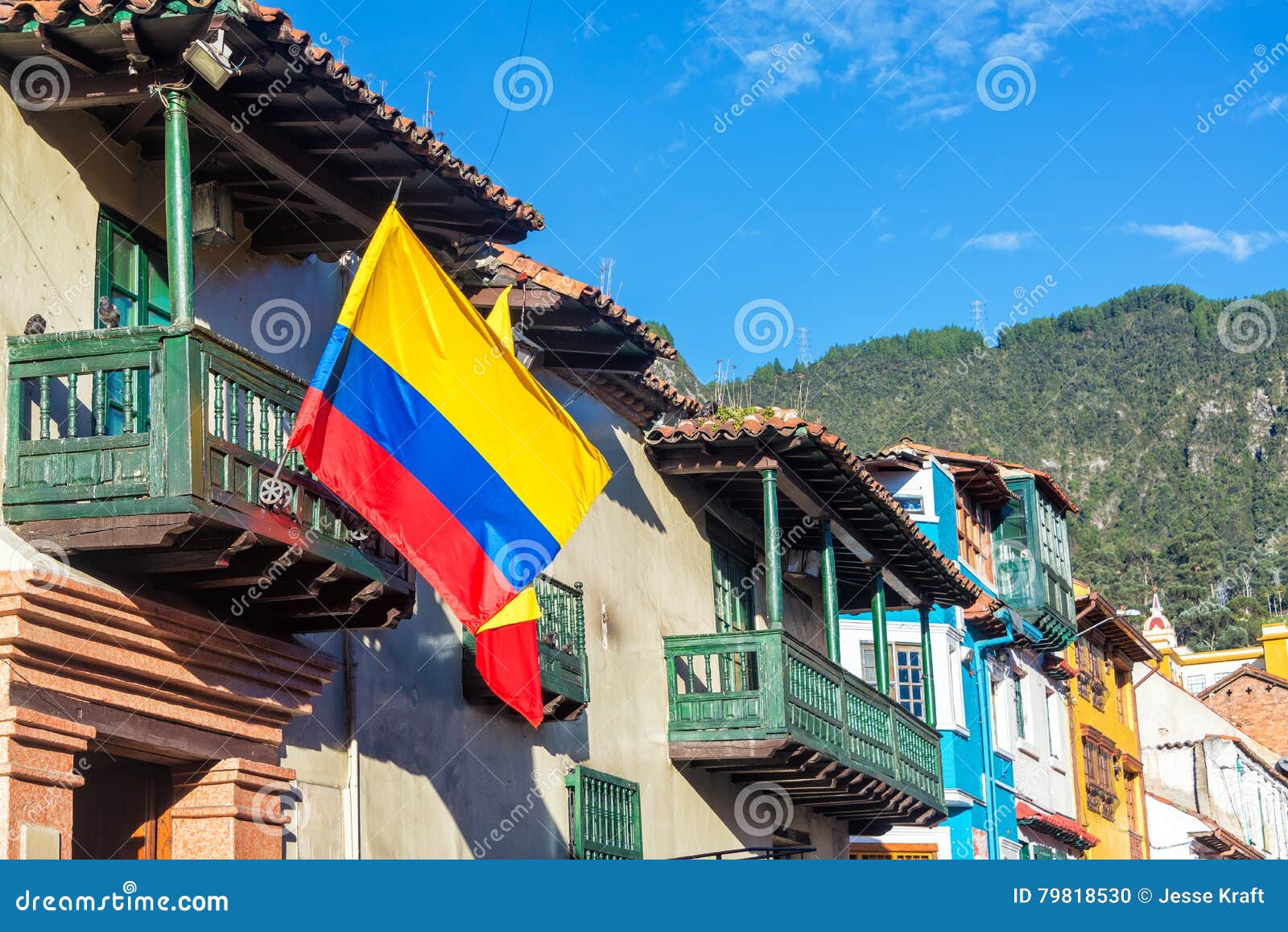 colombian flag in bogota, colombia