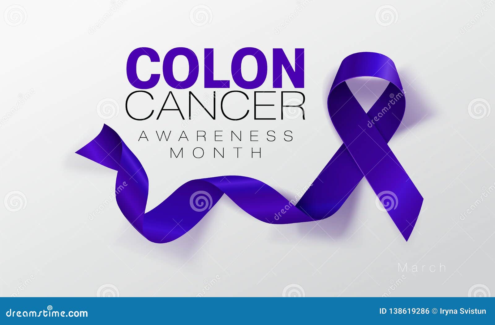 Colon cancer awareness symbol dark blue ribbon Vector Image