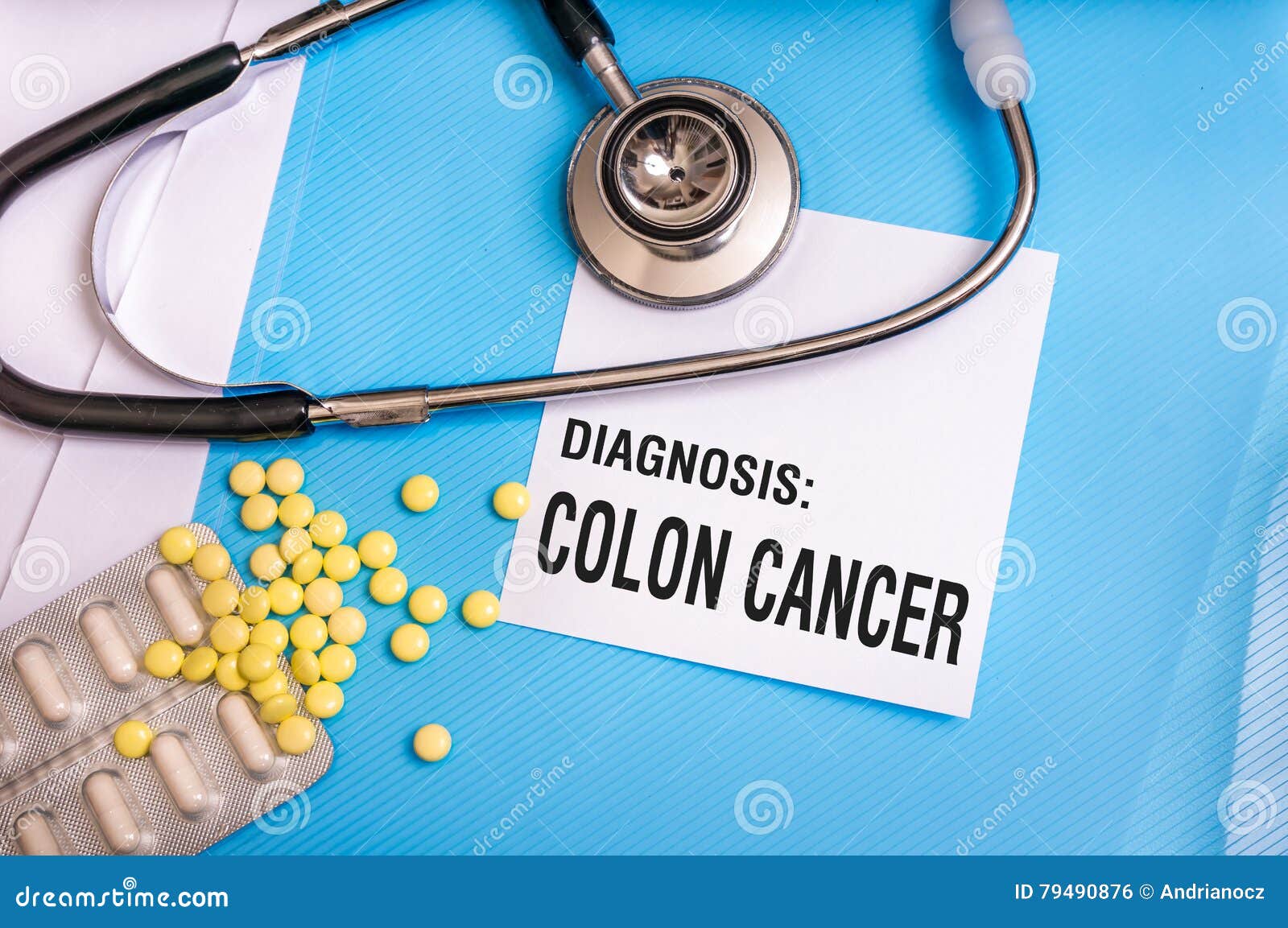 Colon Cancer Words Written on Medical Blue Folder Stock Photo - Image ...