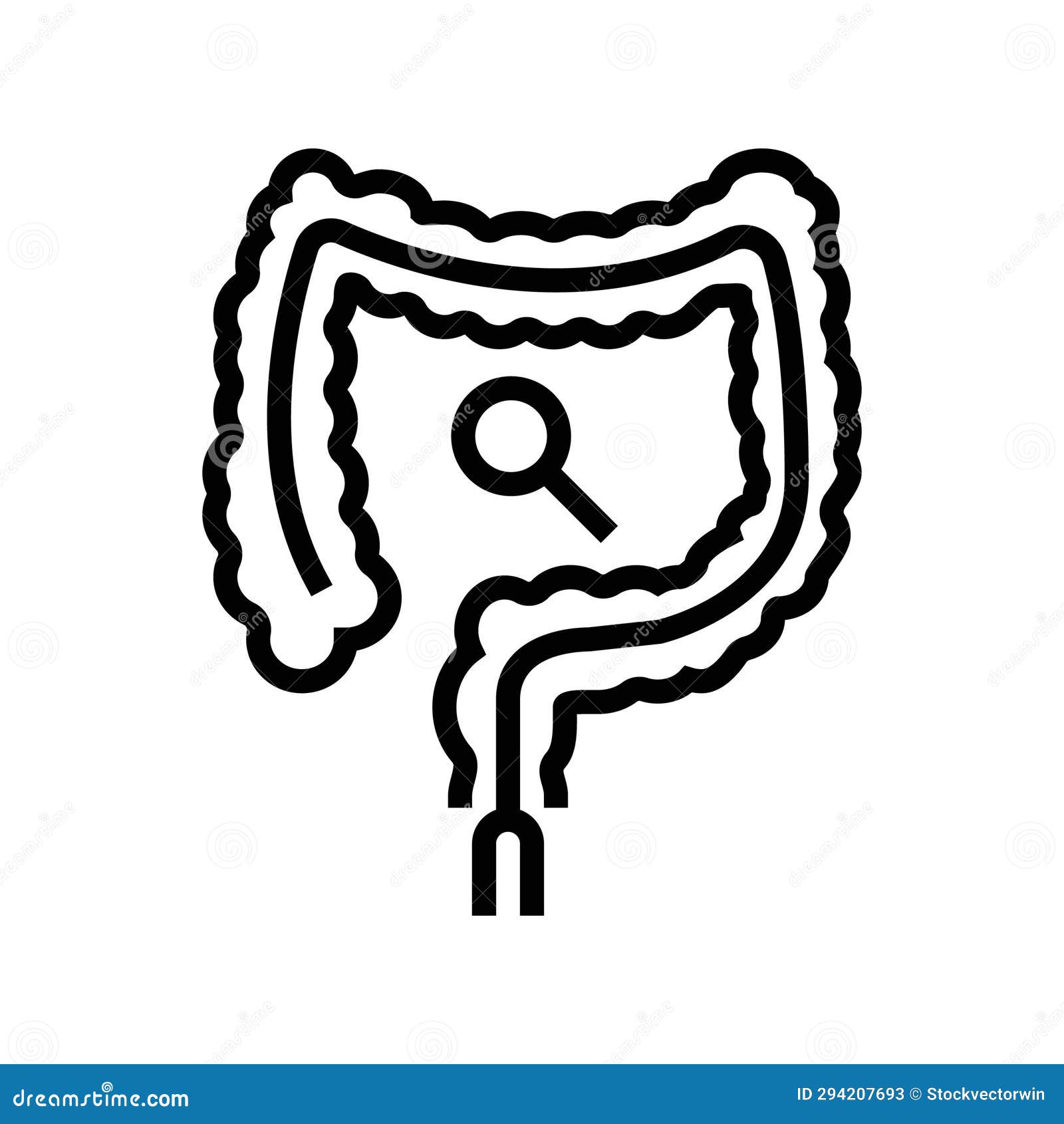 Colonoscopy Examination Line Icon Vector Illustration Stock Vector ...