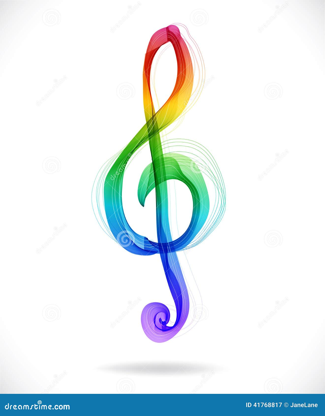 color abstract treble clef