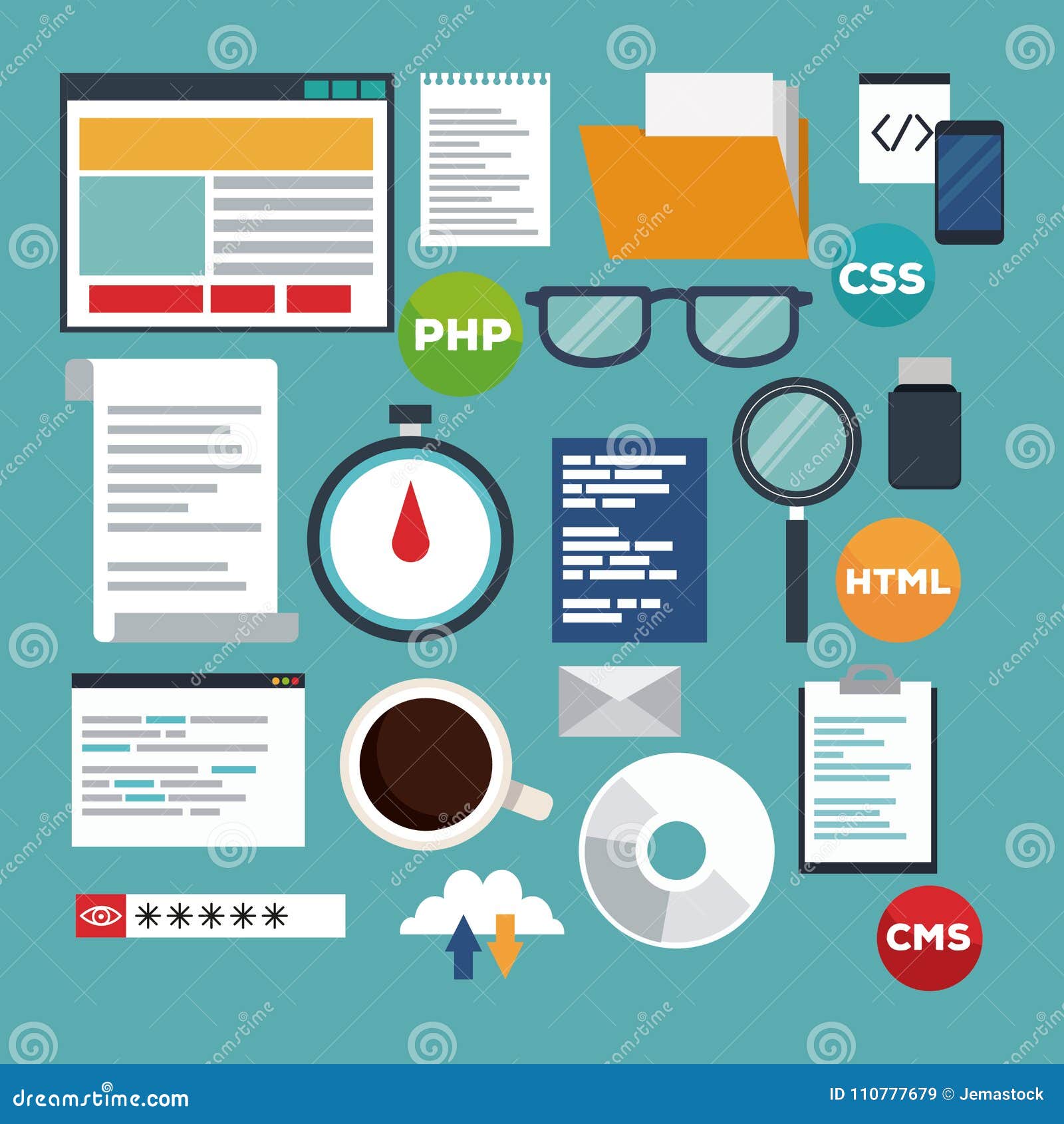 Color Background Elements Programming Codes Language Stock Vector ...