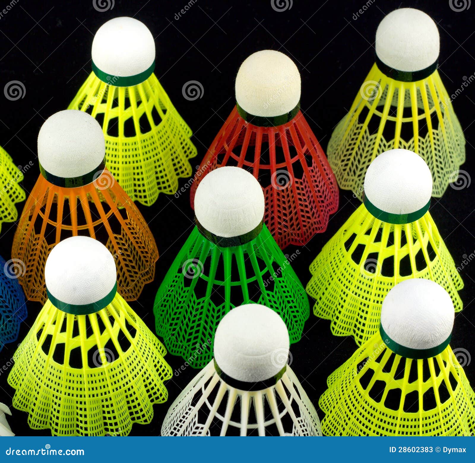 Color Badminton Shuttlecocks Isolated on Black Stock Image Image of badminton, shuttlecocks