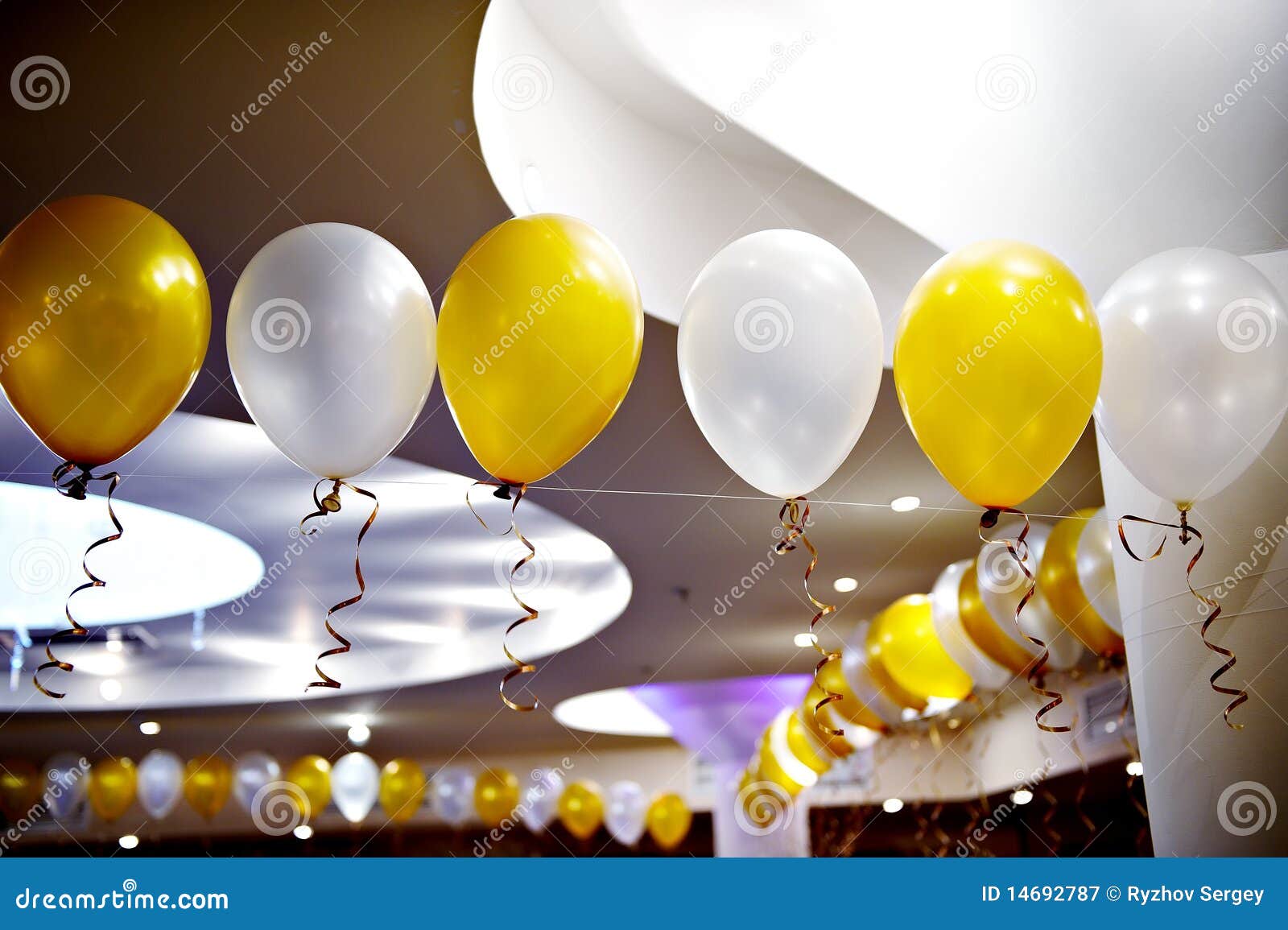 Color Balloons at a Party at a Restaurant Stock Image Image of