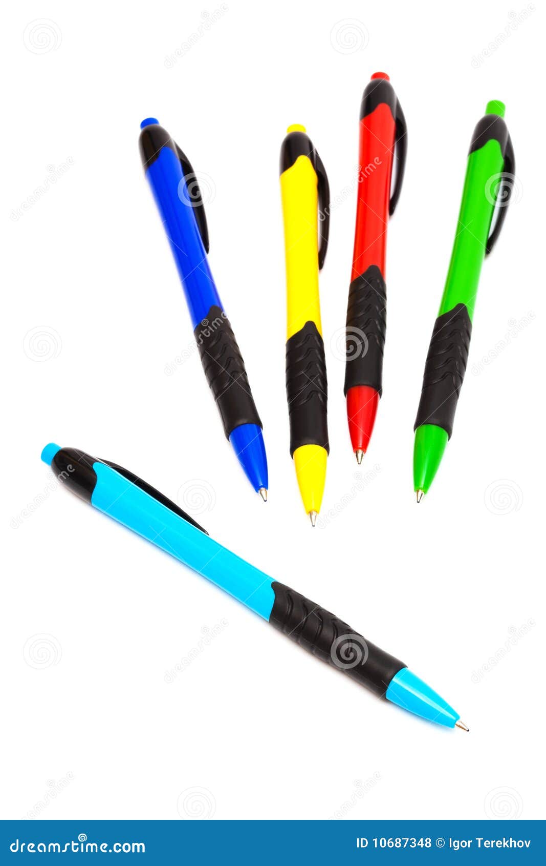 Color ballpoint pens stock photo. Image of objects, close 10687348