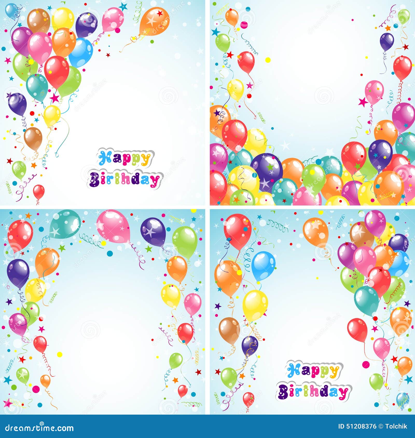 Color Beautiful Party Balloons, Vector Stock Vector - Illustration of ...
