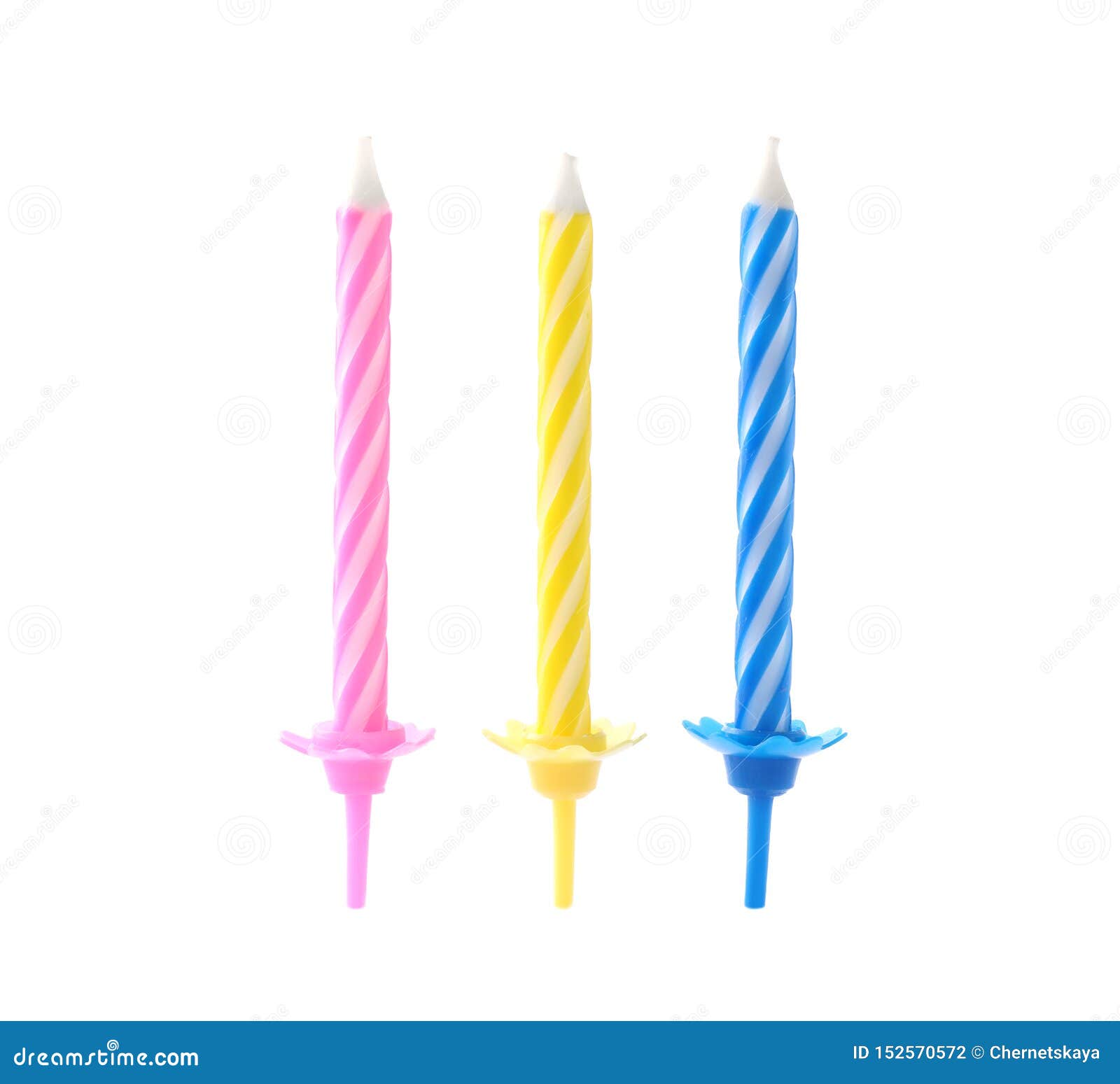 Color Birthday Cake Candles on White Stock Photo Image of collection