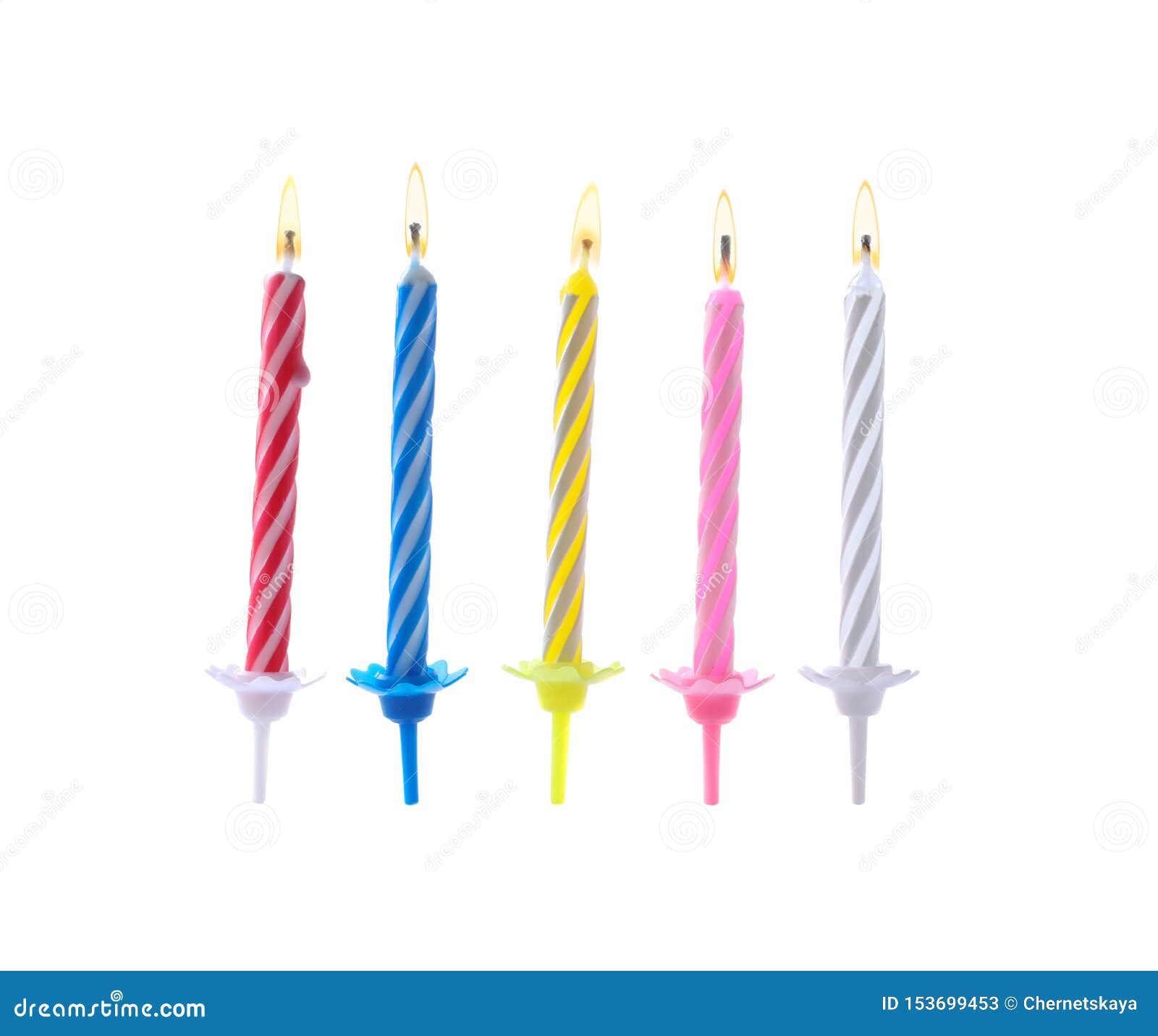 Color Birthday Cake Candles on White Stock Image Image of happiness