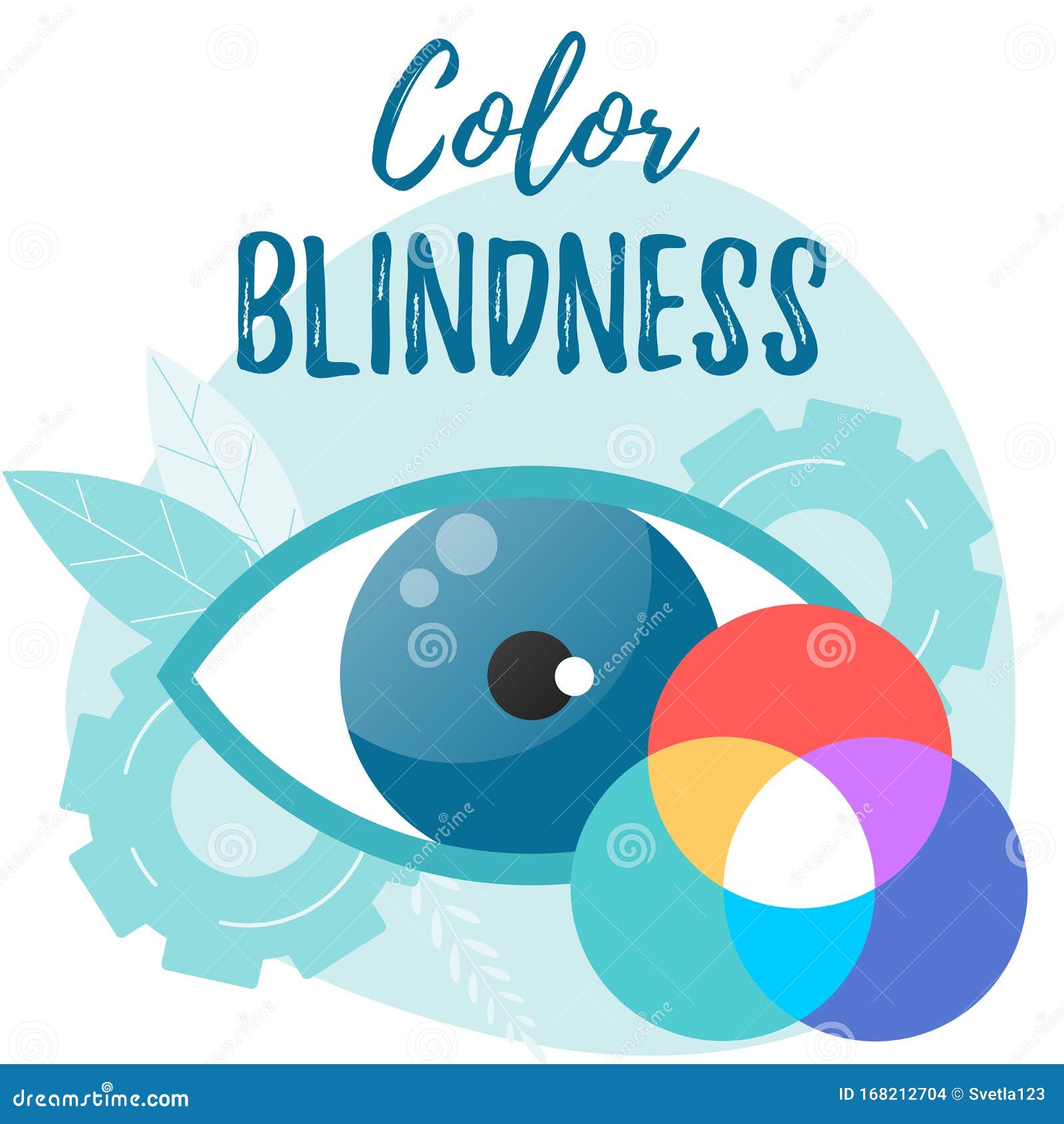 color blindness  flat concept. daltonism. optometry, ophthalmology .